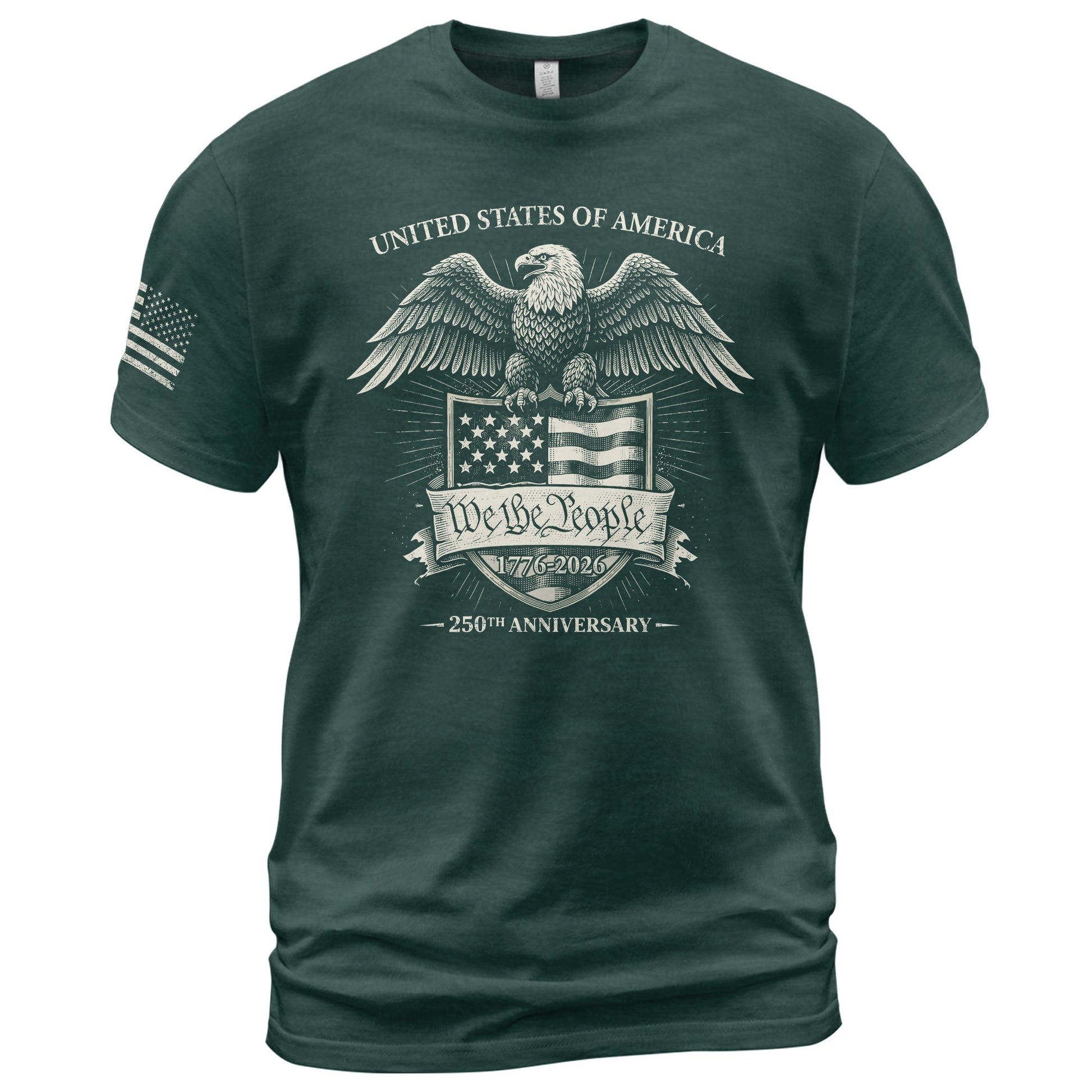 USA 250 Years Freedom Shirt 1776-2026 We The People American Eagle Shield Patriotic - Rust Field Wear