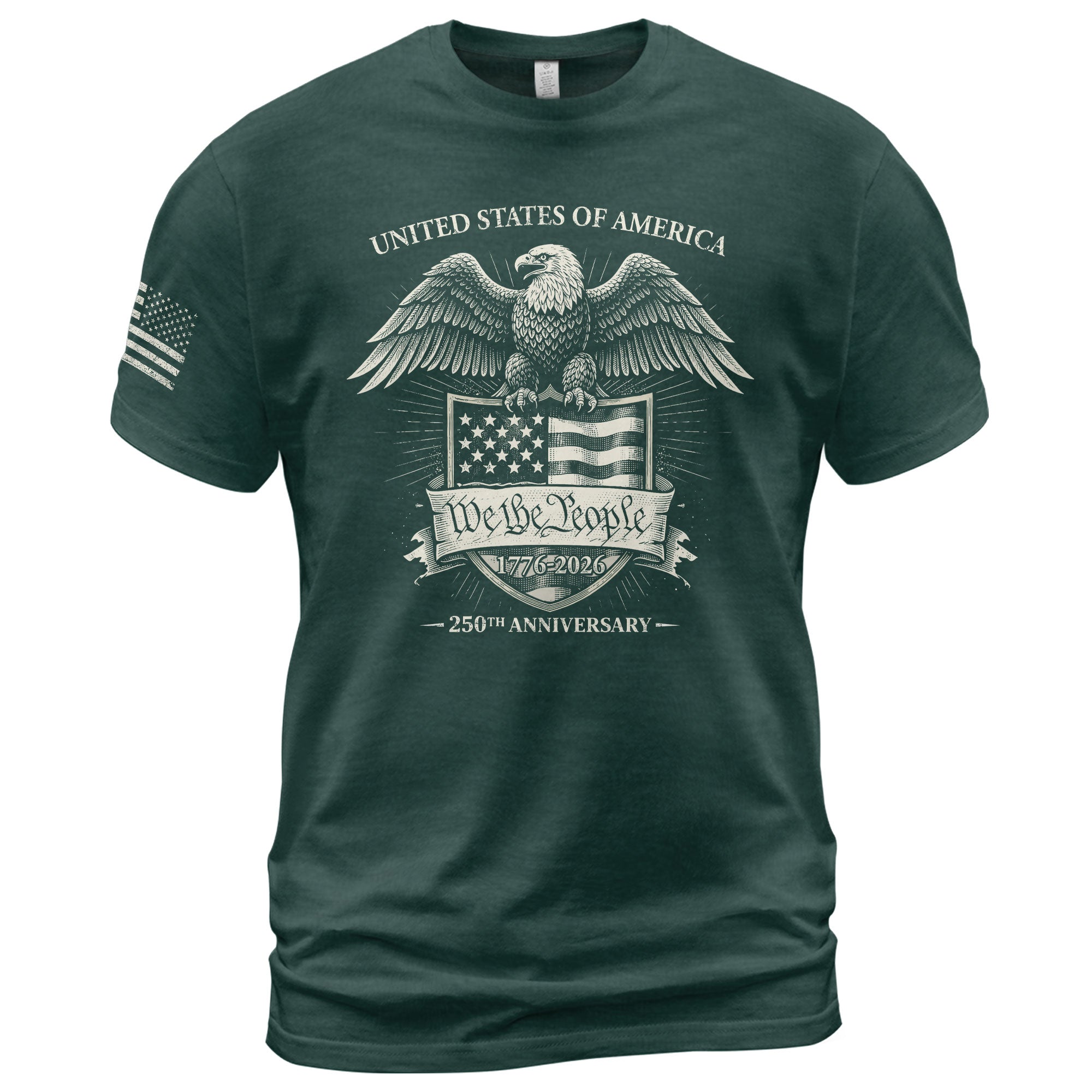 USA 250 Years Freedom Shirt 1776-2026 We The People American Eagle Shield Patriotic - Rust Field Wear