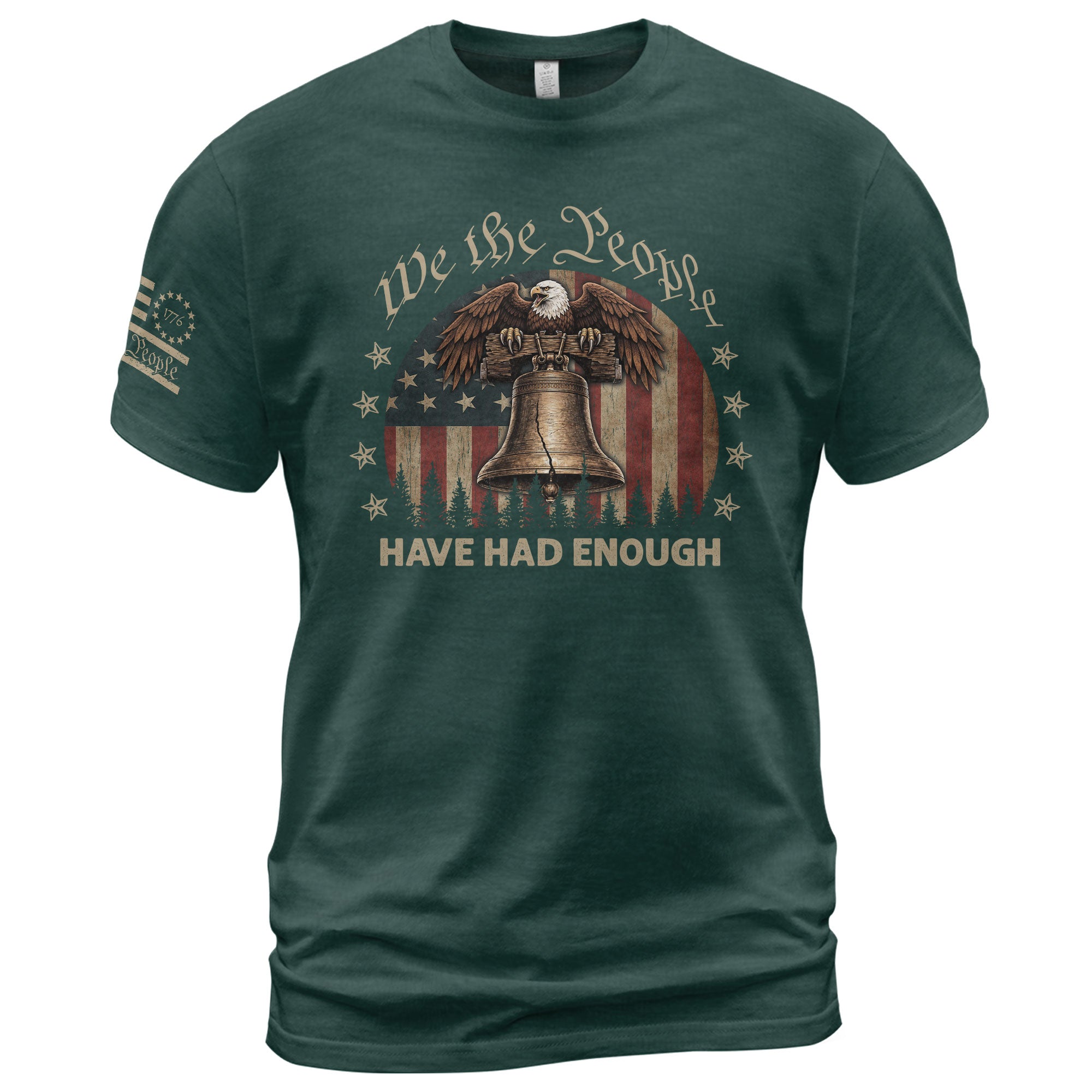 We The People Have Had Enough T-Shirt American Heritage Eagle Liberty Bell Patriotic Statement Tee - Rust Field Wear