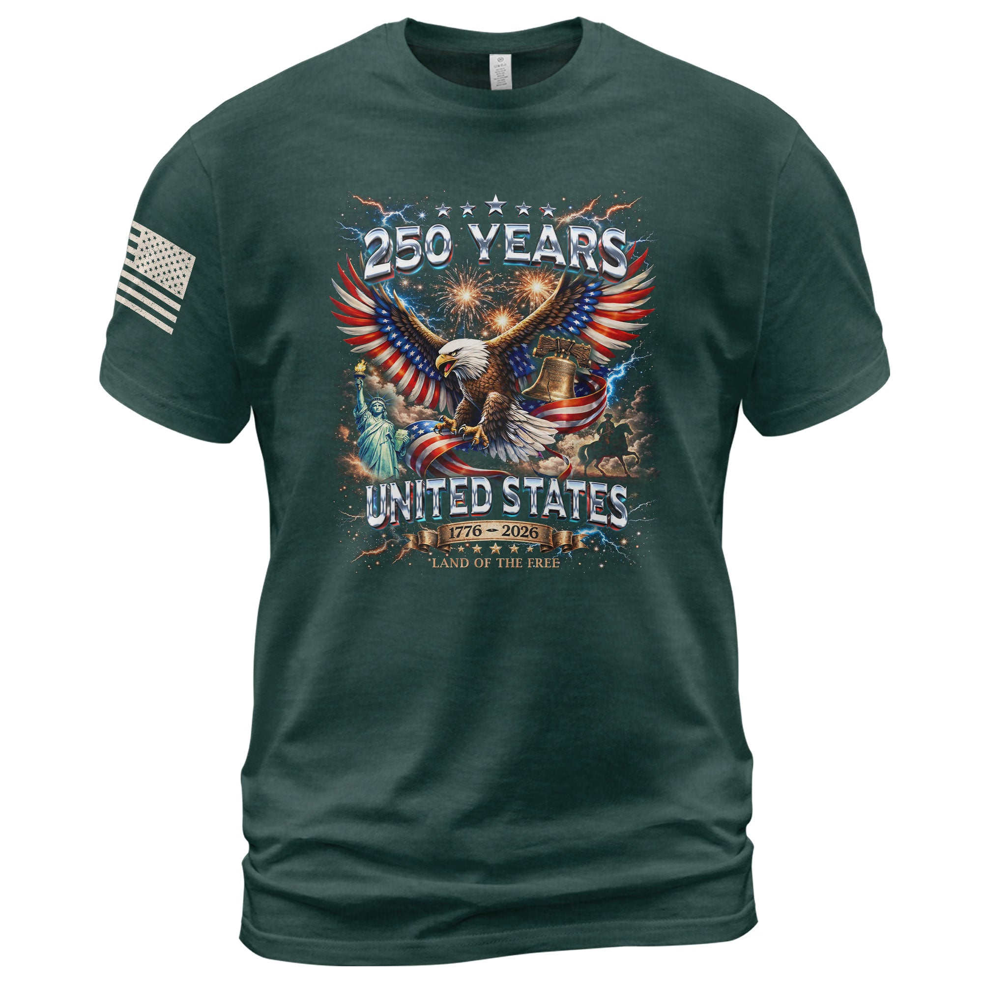 USA 250th Anniversary Shirt - 250th Year American Anniversary Flag Eagle Bootleg Design - Rust Field Wear