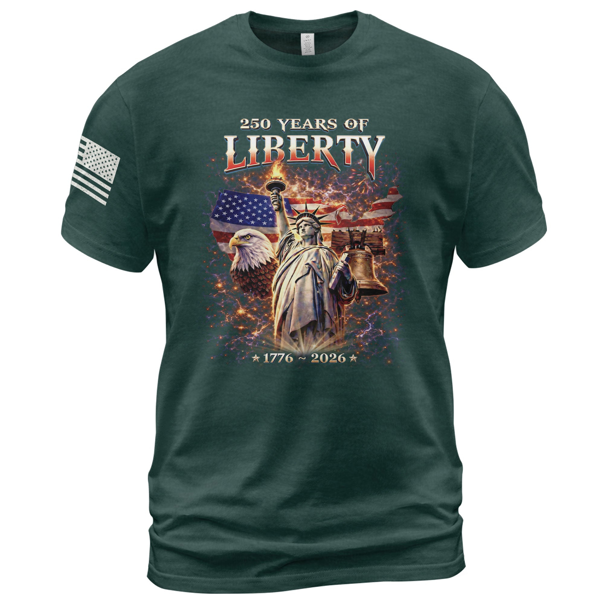 America 250th Anniversary Shirt - 1776-2026 Liberty Bell Tee, 250 Years of Freedom USA Birthday Merchandise - Rust Field Wear