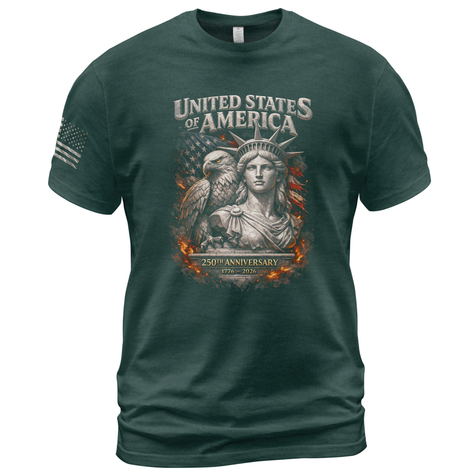 United States of America 250th Anniversary Shirt - Eagle & Lady Liberty 1776-2026 250 Years Tee - Rust Field Wear