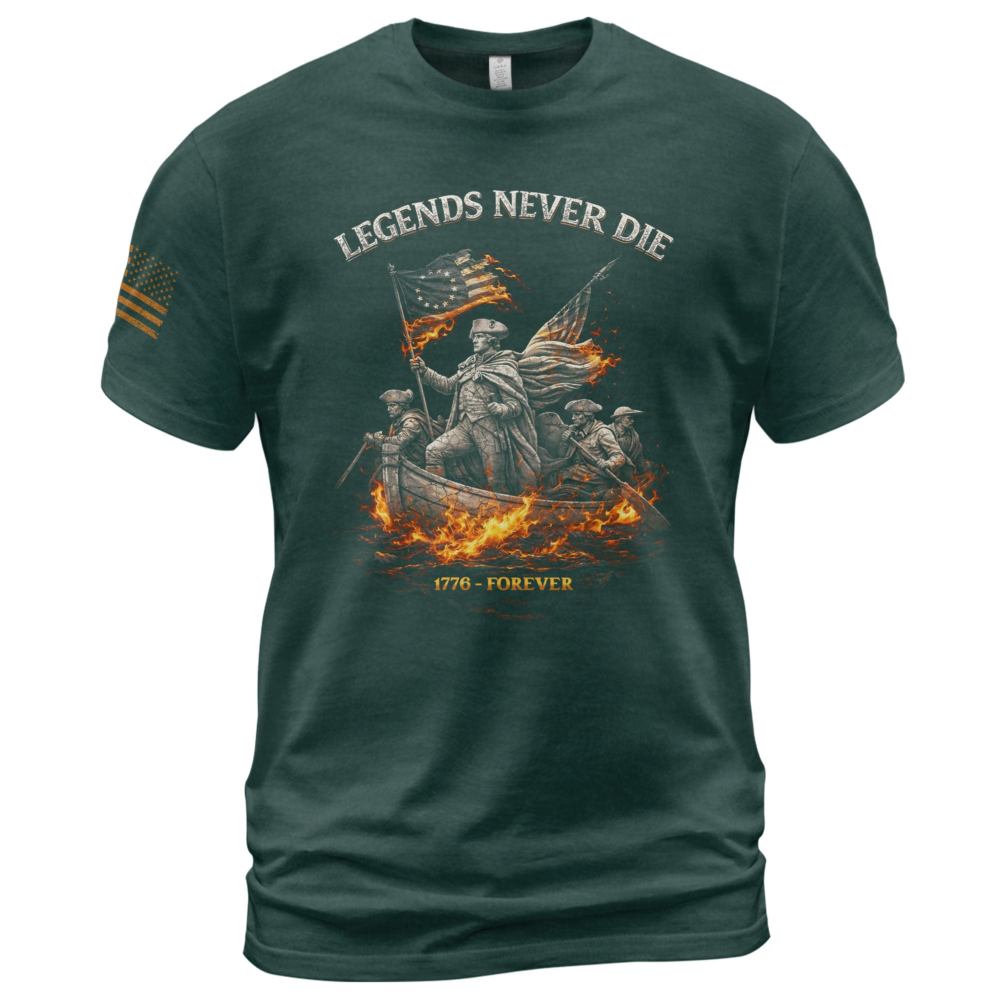 America 250th Anniversary T-Shirt 1776-2026 – Legends Never Die George Washington Retro Tee - Rust Field Wear