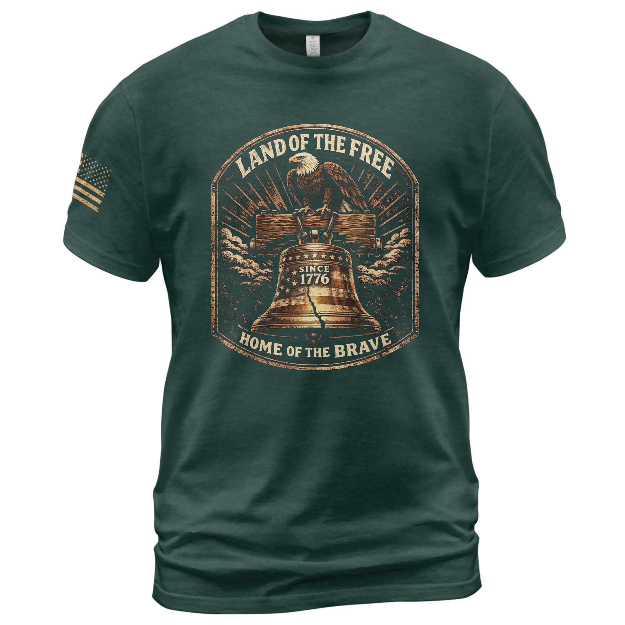 America 250th Anniversary T-Shirt 1776-2026 – Land of the Free Liberty Bell & Eagle Tee - Rust Field Wear