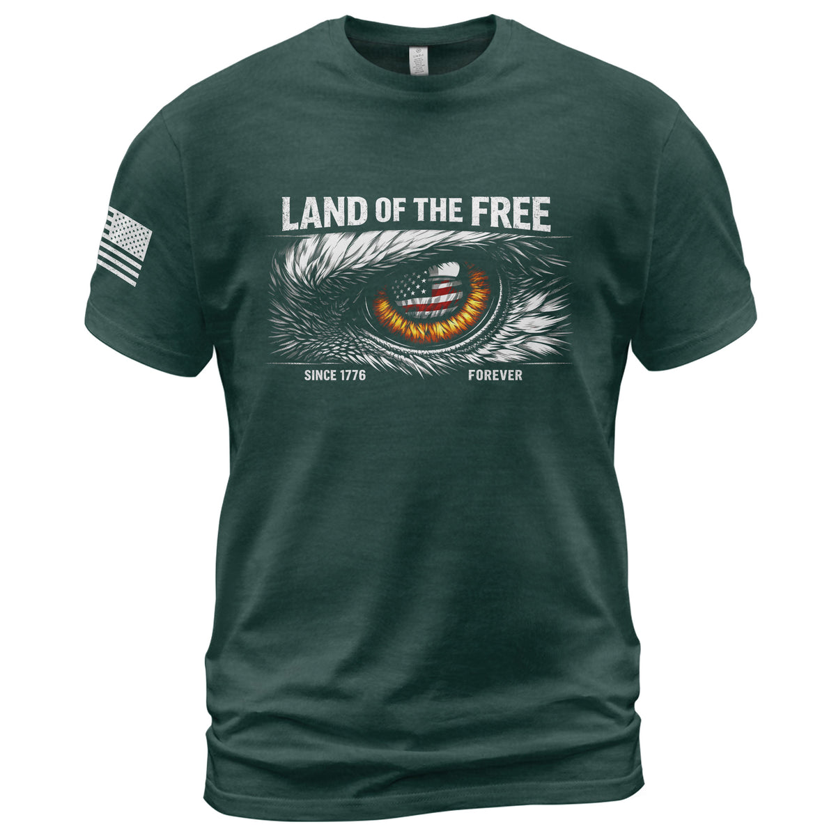250 Years of Freedom 1776-2026 Patriotic T-Shirt – Eagle Eye & American Flag USA Mens Shirt - Rust Field Wear