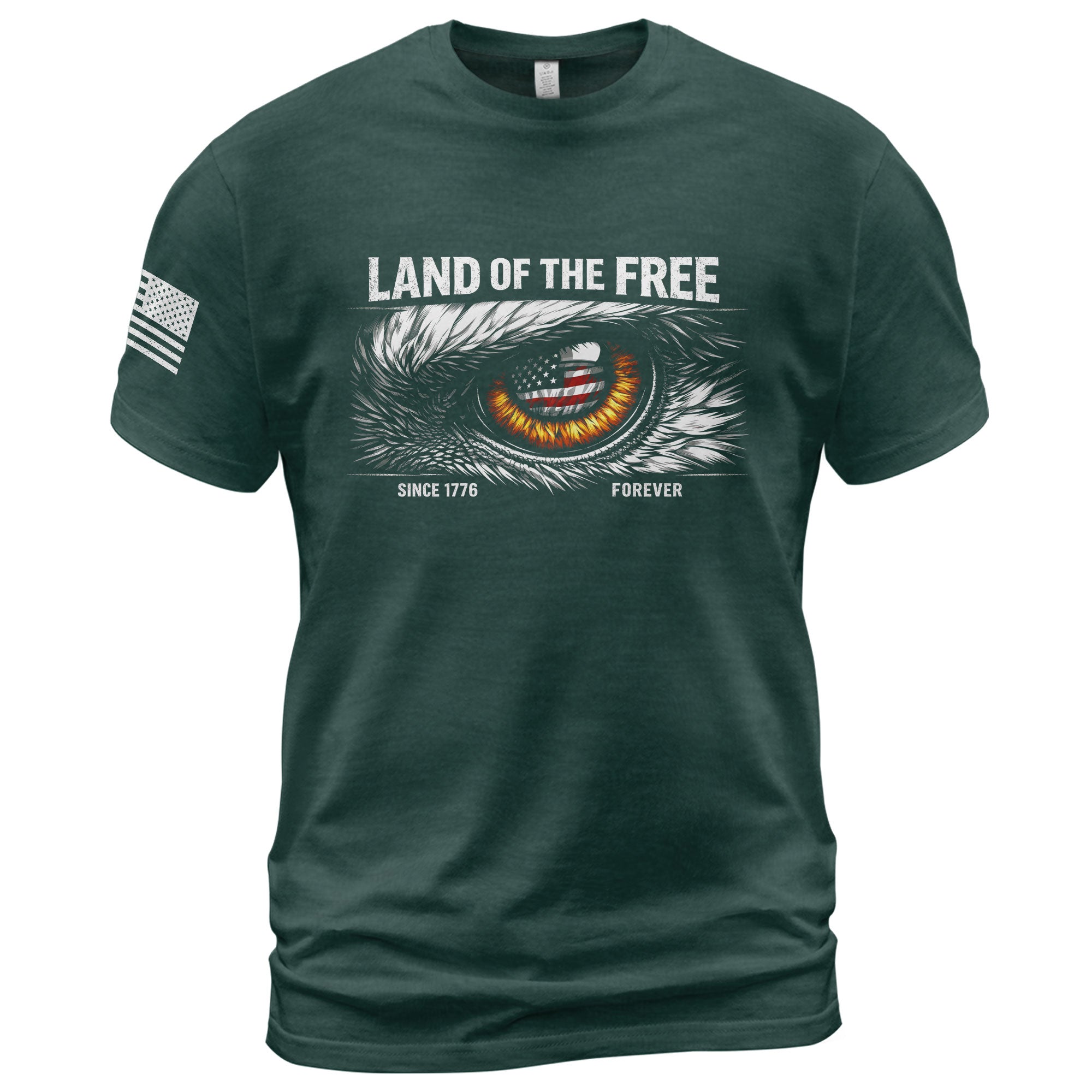 250 Years of Freedom 1776-2026 Patriotic T-Shirt – Eagle Eye & American Flag USA Mens Shirt - Rust Field Wear