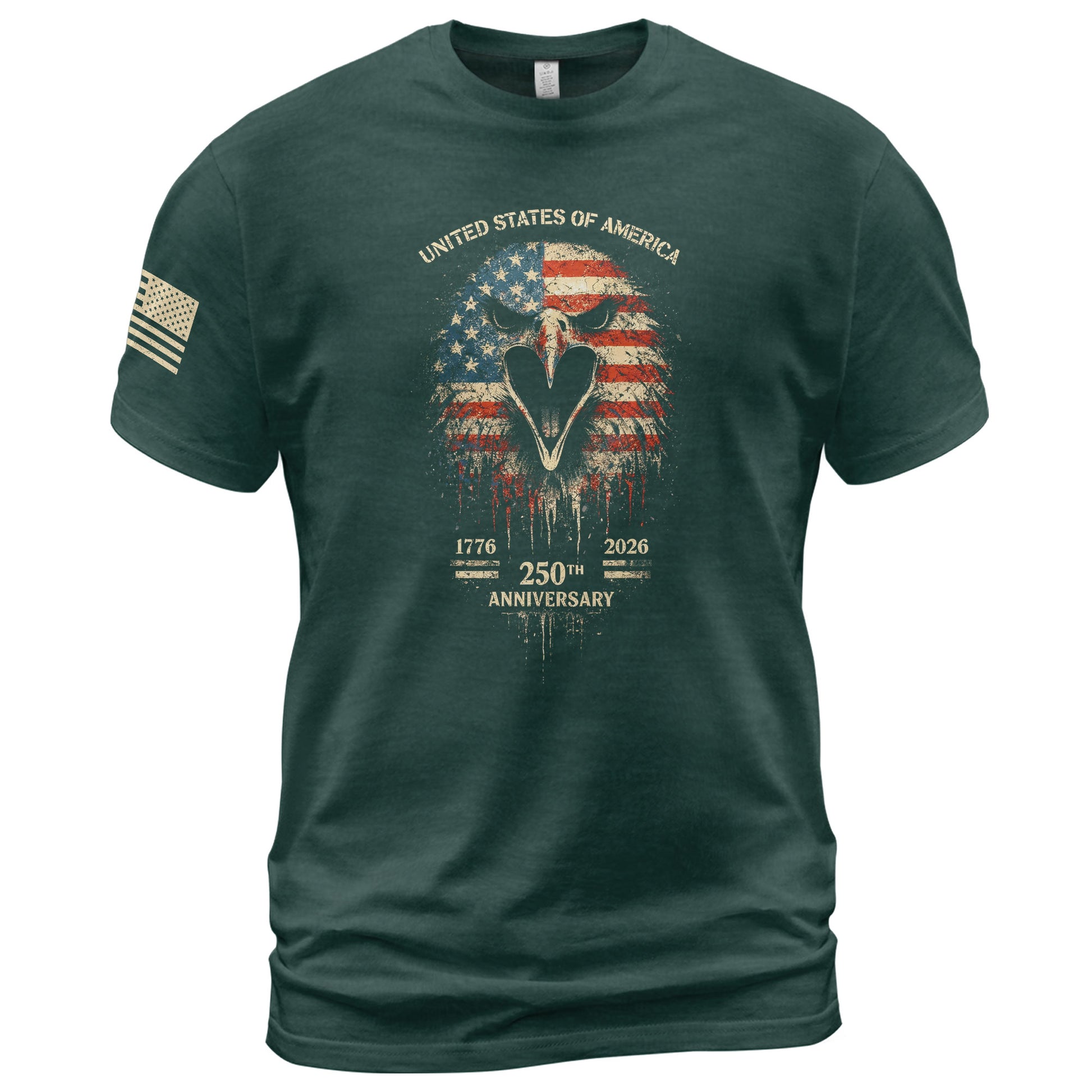USA 250th Anniversary 1776-2026 T-Shirt – America Flag Eagle Patriotic Freedom Shirt - Rust Field Wear