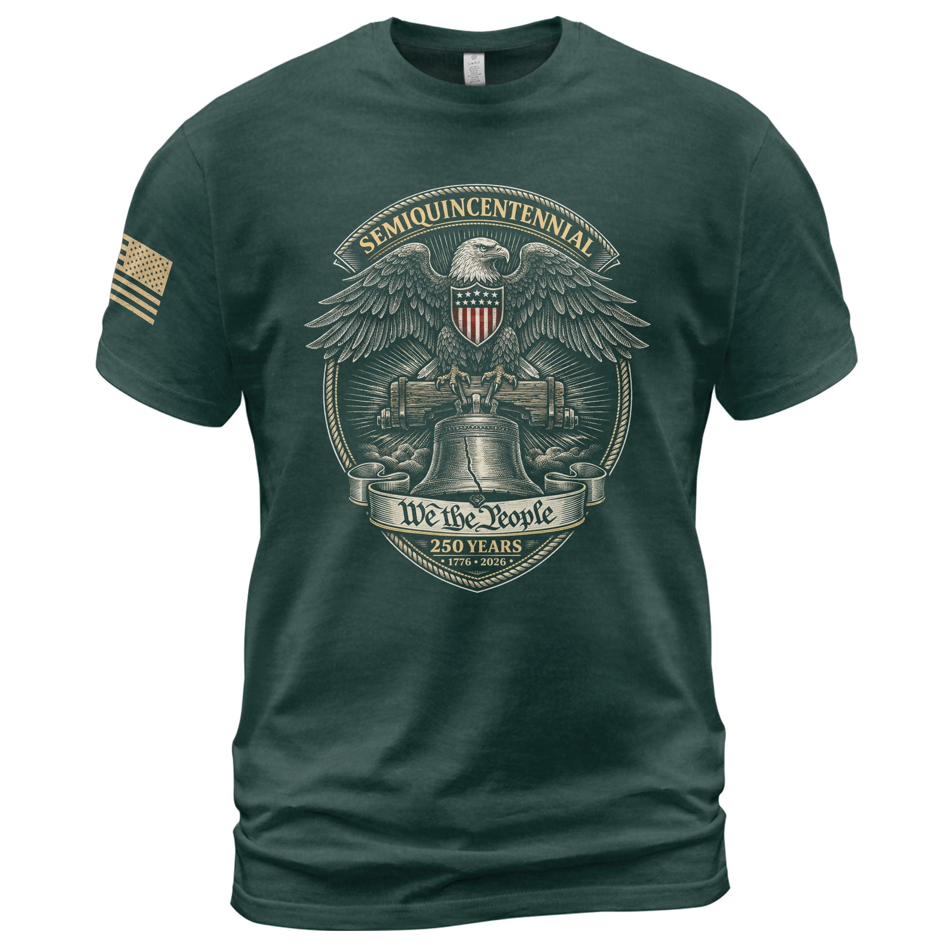 America 250th Anniversary T-Shirt (1776-2026) – We The People, Liberty Bell & Eagle Patriotic Tee - Rust Field Wear