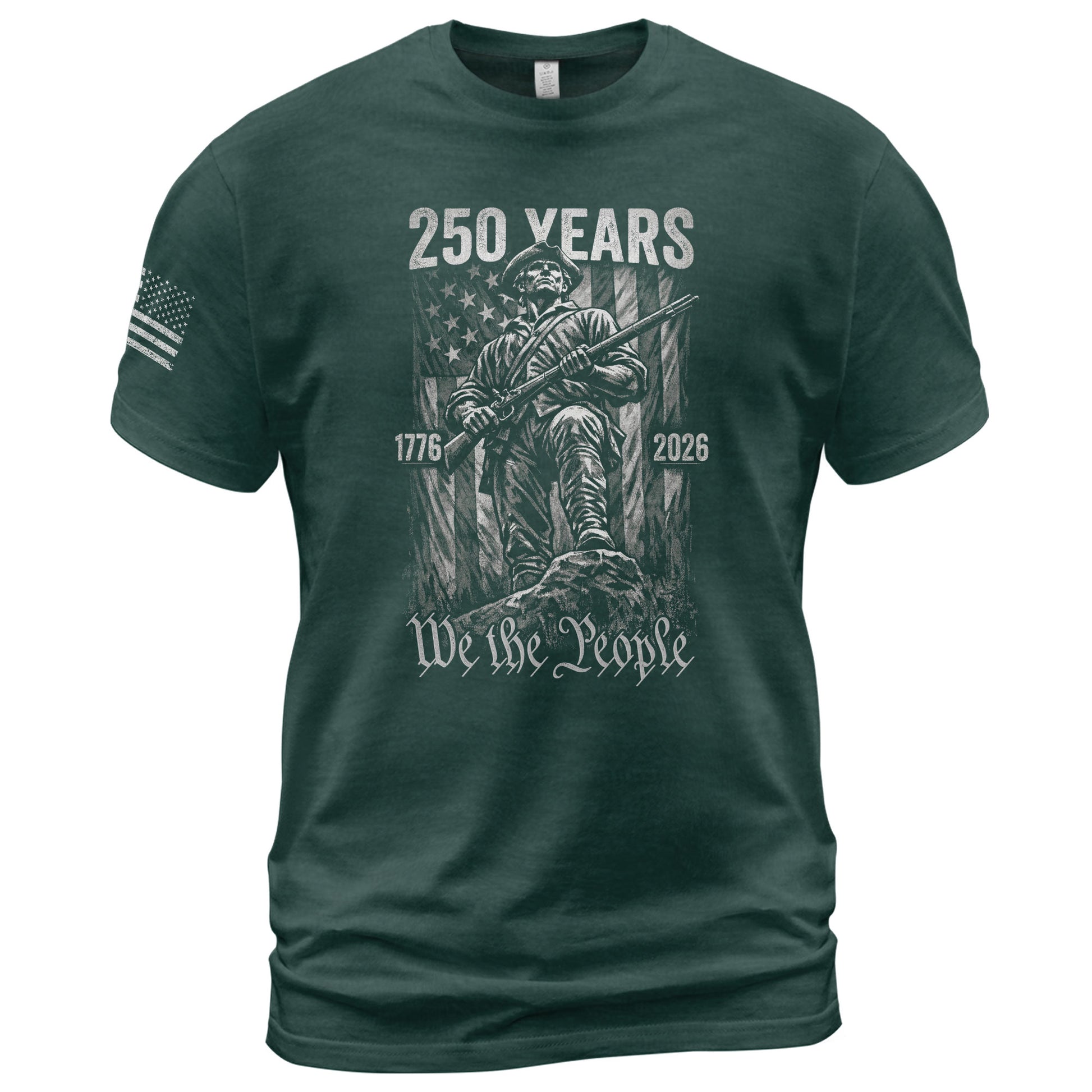 American Revolution 250th Anniversary 1776-2026 T-Shirt – We The People Minuteman Patriotic USA 250 Years Tee - Rust Field Wear