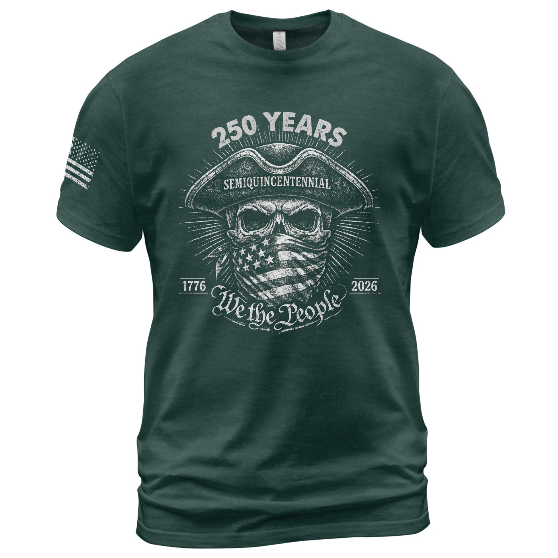 America 250th Anniversary T-Shirt (1776-2026) – We The People Patriot Skull & Revolution Tee - Rust Field Wear