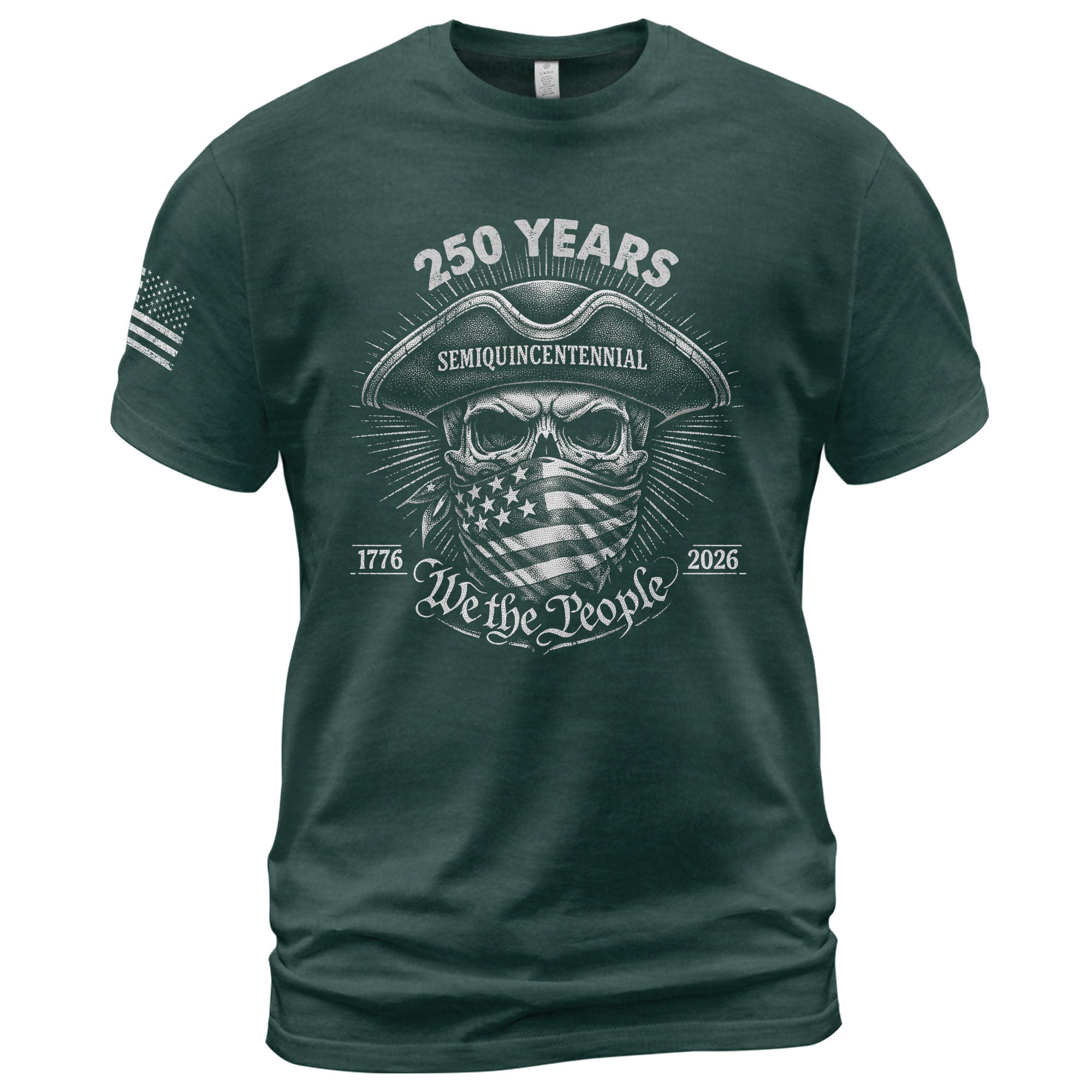 America 250th Anniversary T-Shirt (1776-2026) – We The People Patriot Skull & Revolution Tee - Rust Field Wear