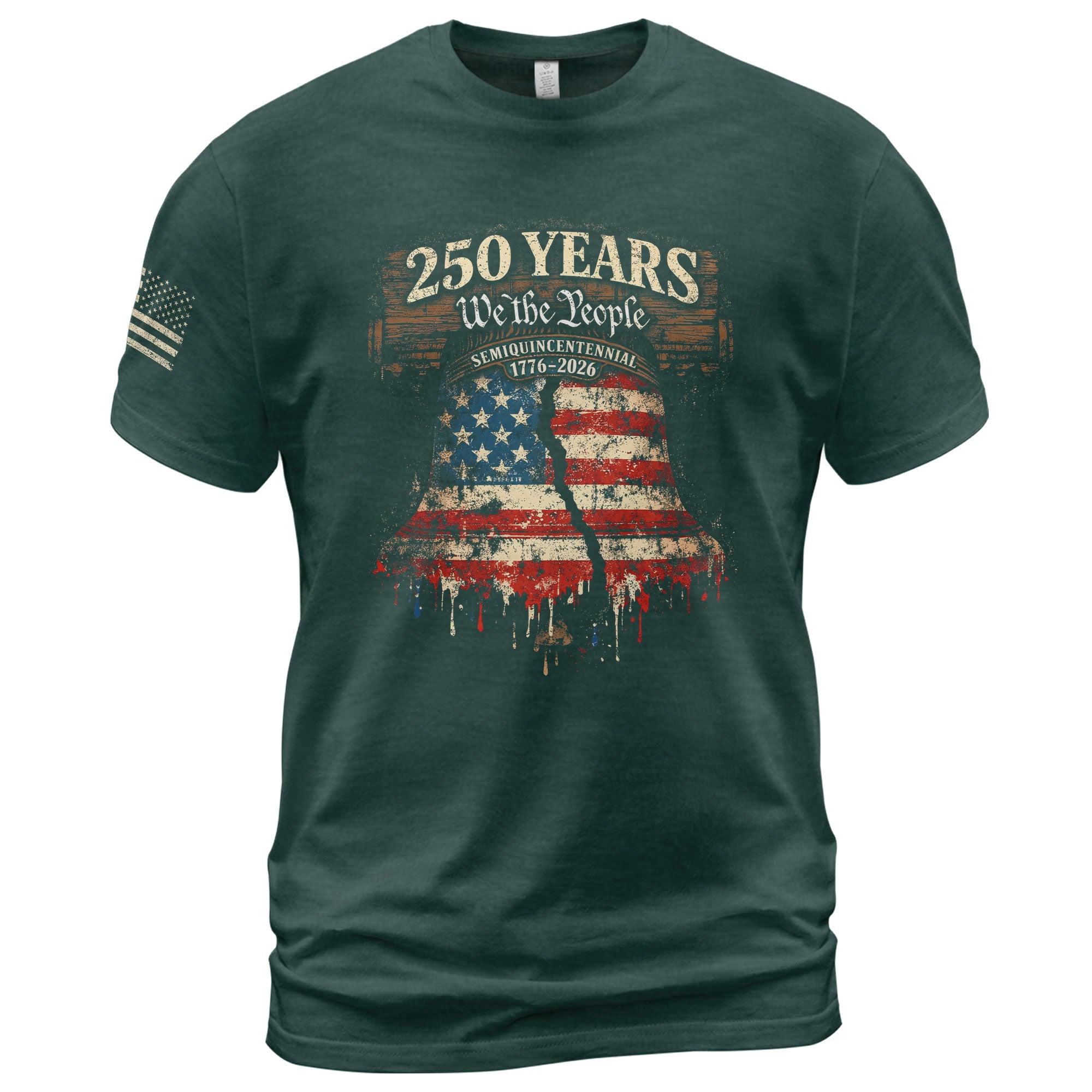 America 250th Anniversary 1776-2026 T-Shirt – We The People 250 Years Liberty Bell Patriotic Tee - Rust Field Wear