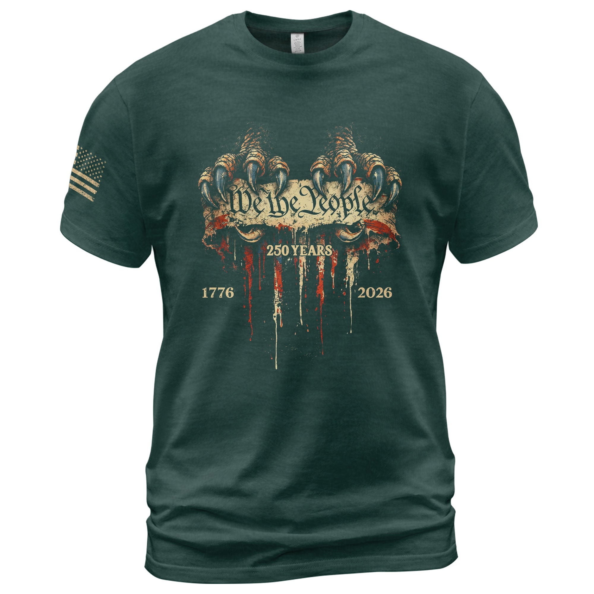USA 250th Anniversary 1776-2026 T-Shirt – Patriotic Eagle Talons We The People America Tee - Rust Field Wear