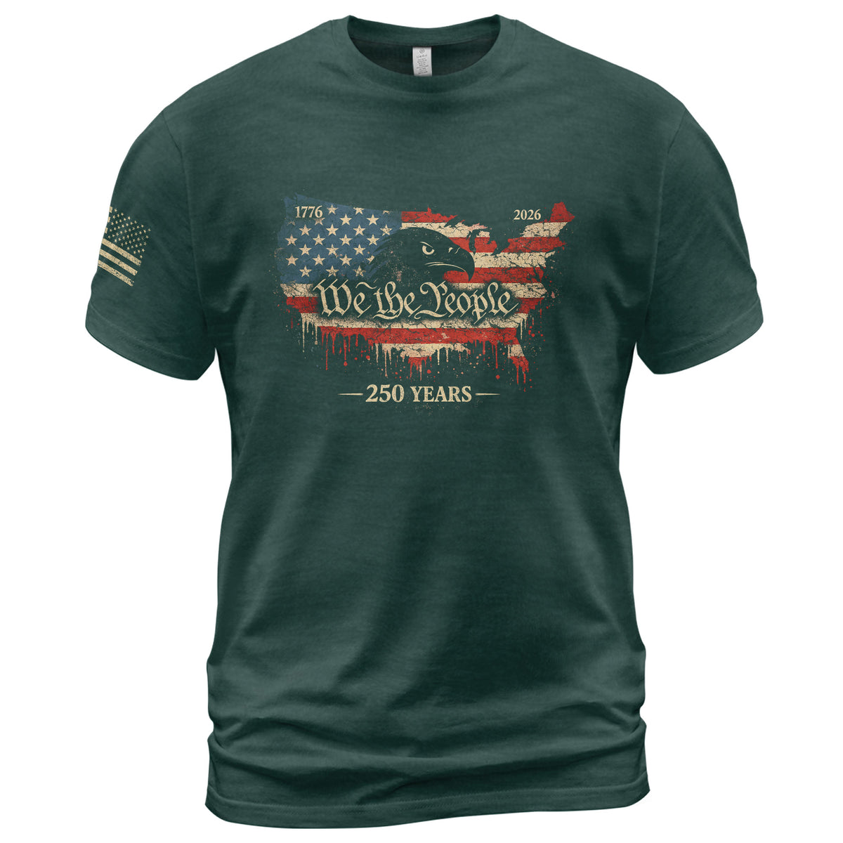 USA 250th Anniversary 1776-2026 T-Shirt – USA Map & Eagle We The People Patriotic Shirt - Rust Field Wear