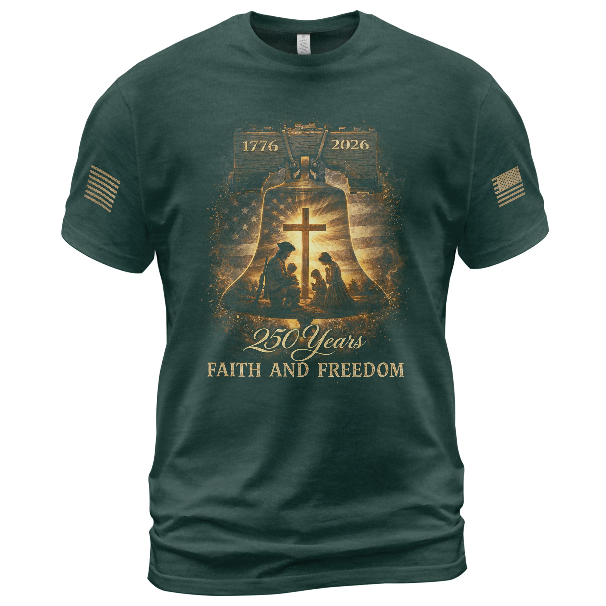 America 250th Anniversary Hoodie 1776-2026 – Family Prayer & Holy Cross Christian Hoodie - Rust Field Wear