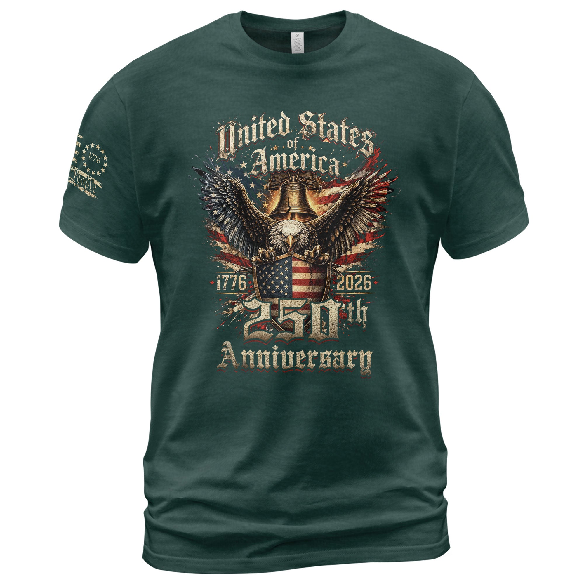 American Eagle 250th Anniversary T-Shirt 1776–2026 Patriotic Independence Graphic Tee - Rust Field Wear