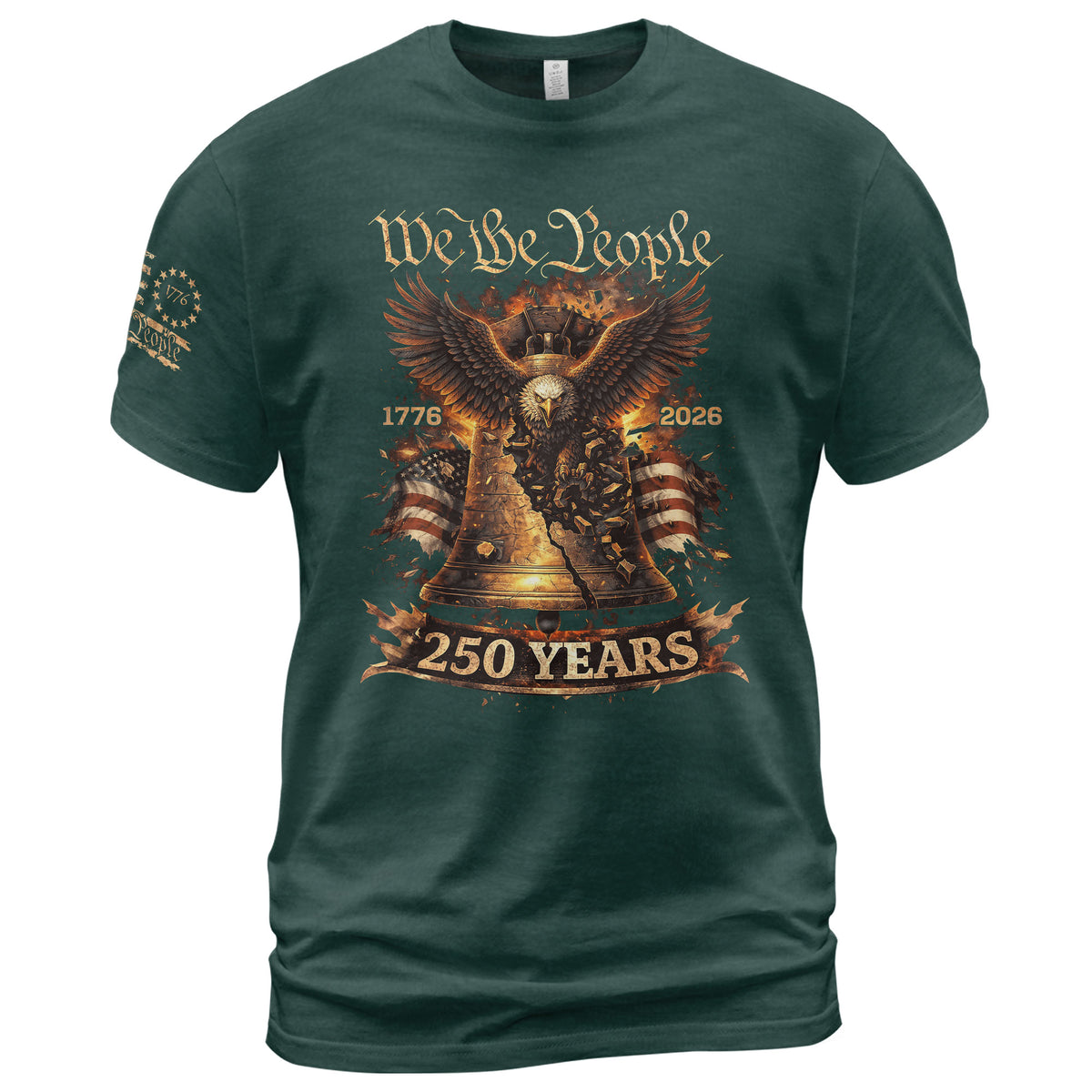 Liberty Bell Eagle We The People T-Shirt - Patriotic 250 Years Heritage Tee - Rust Field Wear