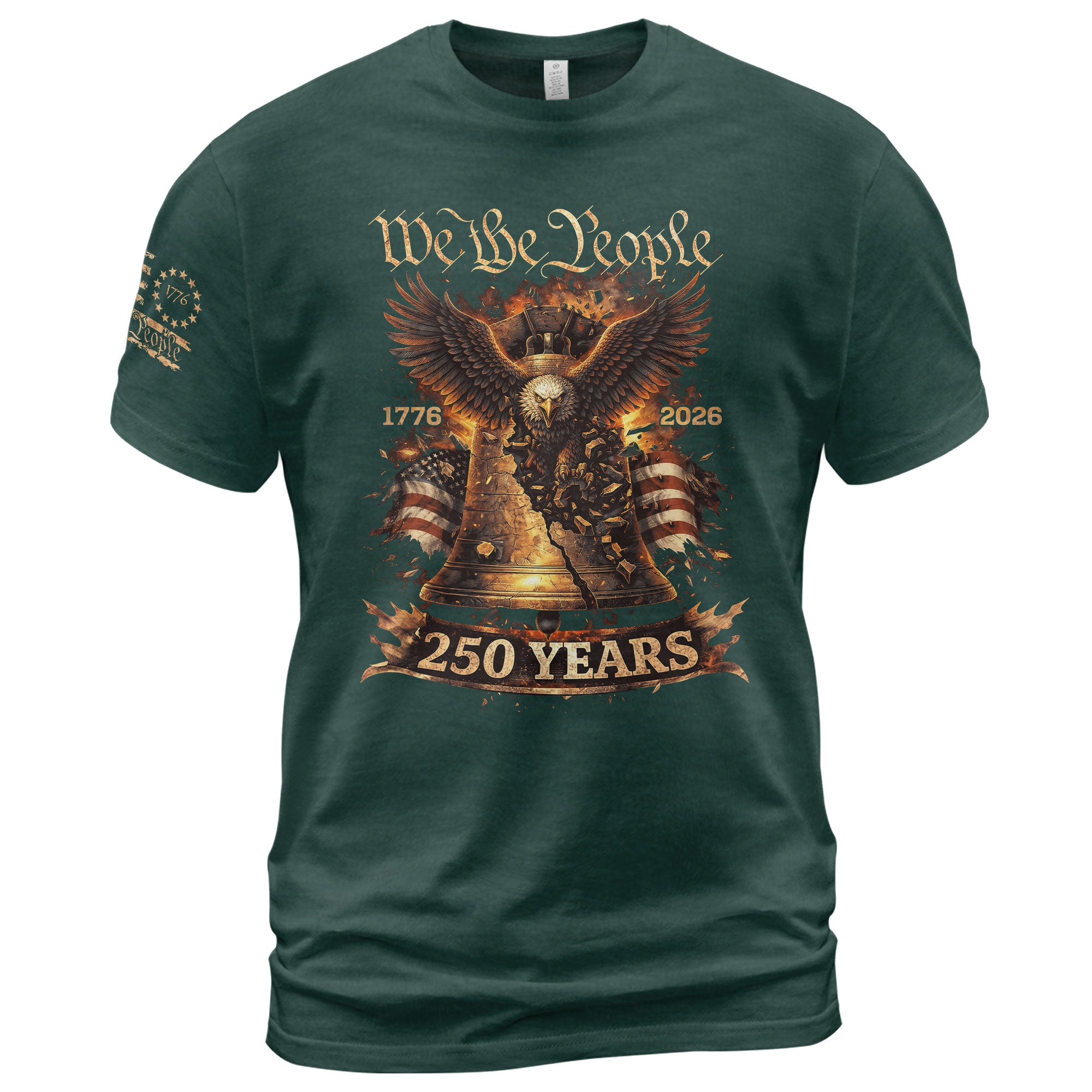 Liberty Bell Eagle We The People T-Shirt - Patriotic 250 Years Heritage Tee - Rust Field Wear