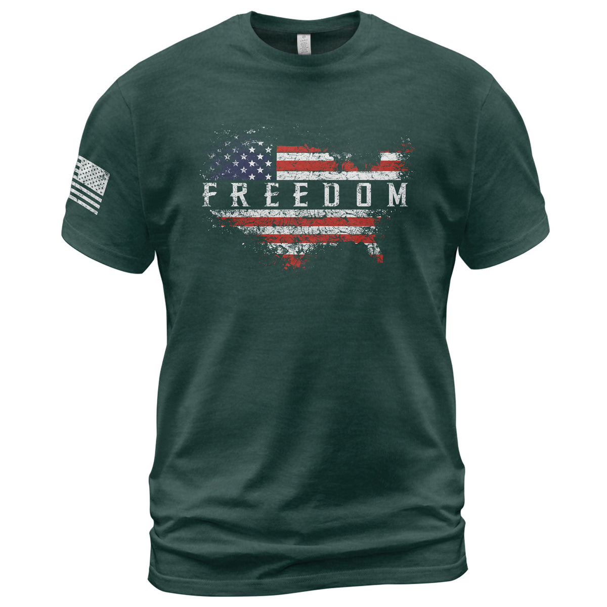 Freedom USA Map American Flag Patriotic Vintage, Patriotic T Shirts - Freedom Shirts for Men - Rust Field Wear