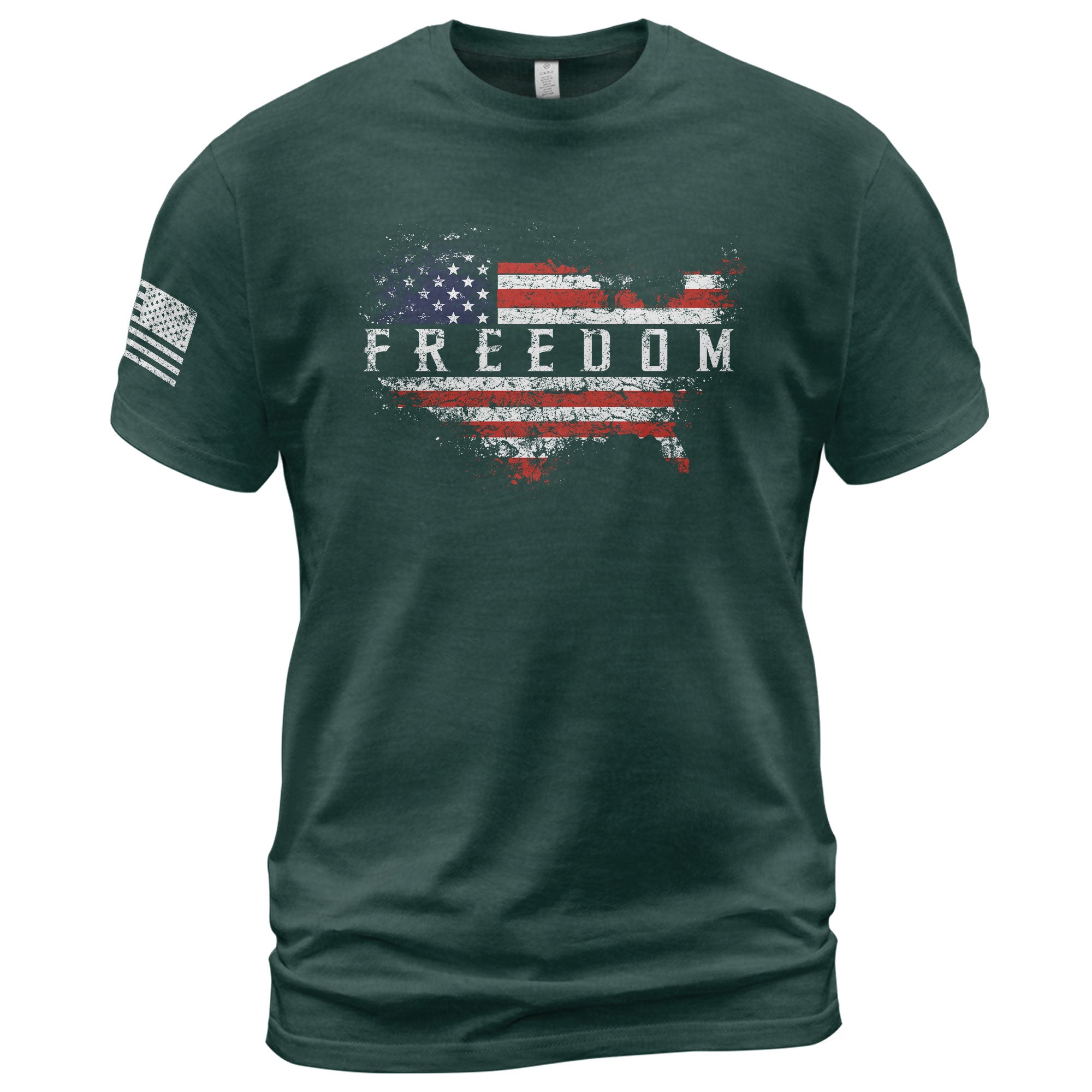 Freedom USA Map American Flag Patriotic Vintage, Patriotic T Shirts - Freedom Shirts for Men - Rust Field Wear