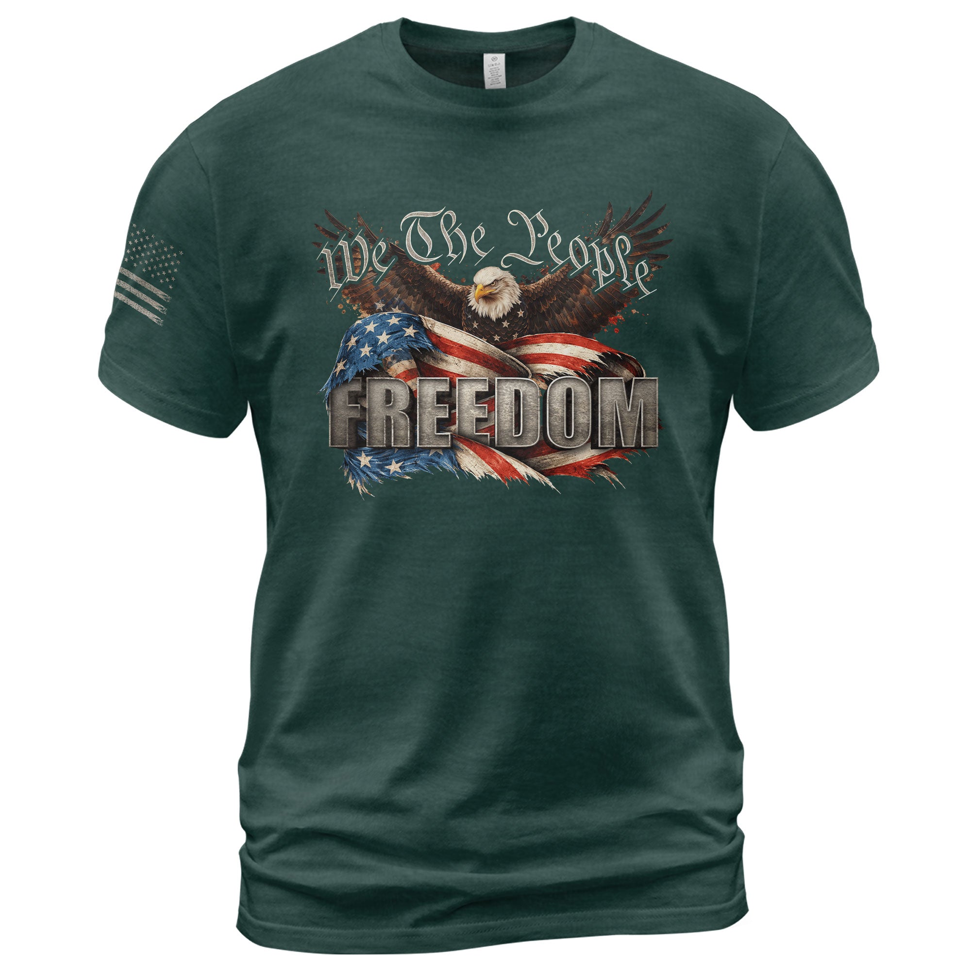 Patriotic T Shirts, American Pride Freedom We The People Flag Eagle Patriotic - Freedom Shirts for Men - Rust Field Wear