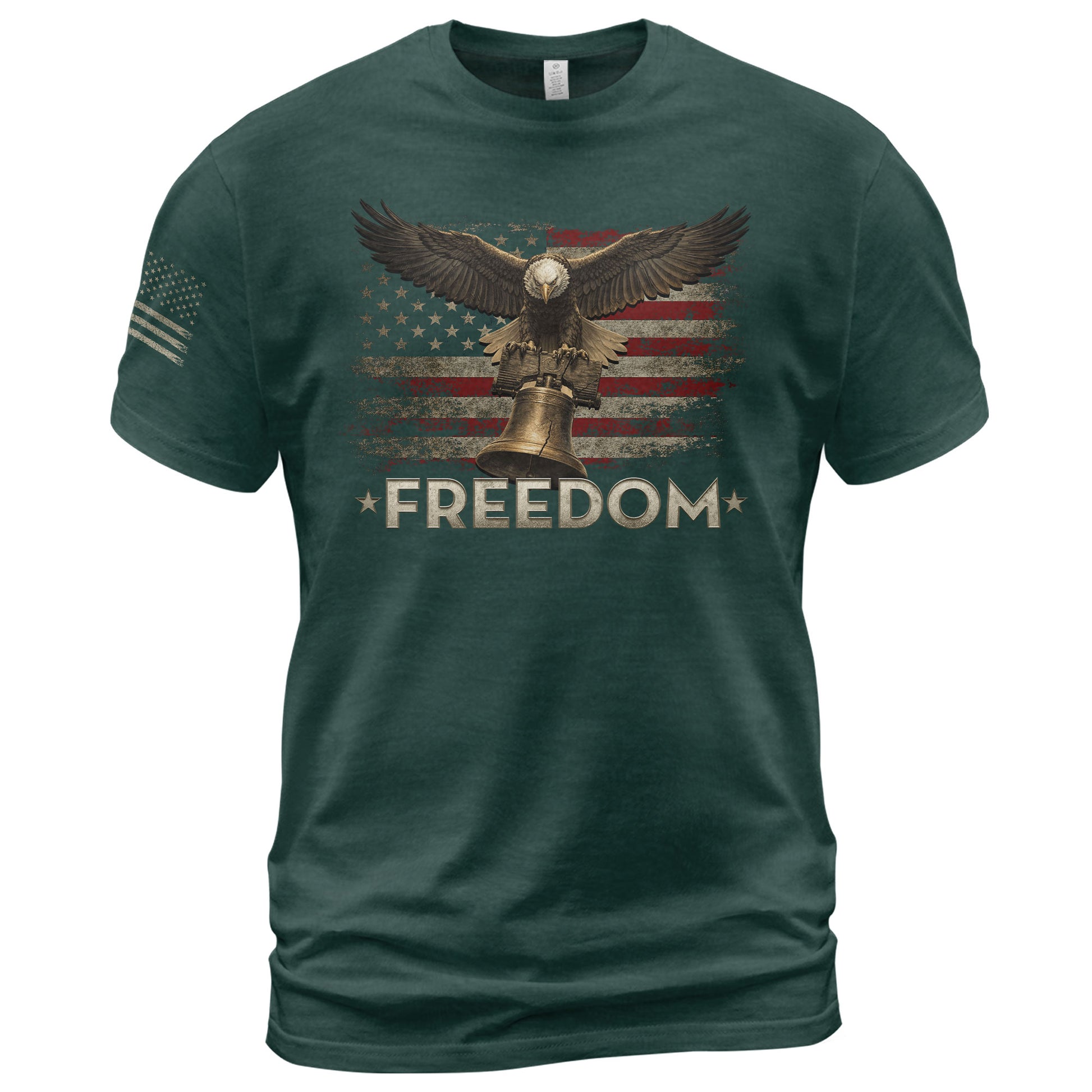 Freedom Shirts for Men, Freedom American Flag Eagle Liberty Bell Patriotic Vintage Pride - Patriotic T Shirts - Rust Field Wear
