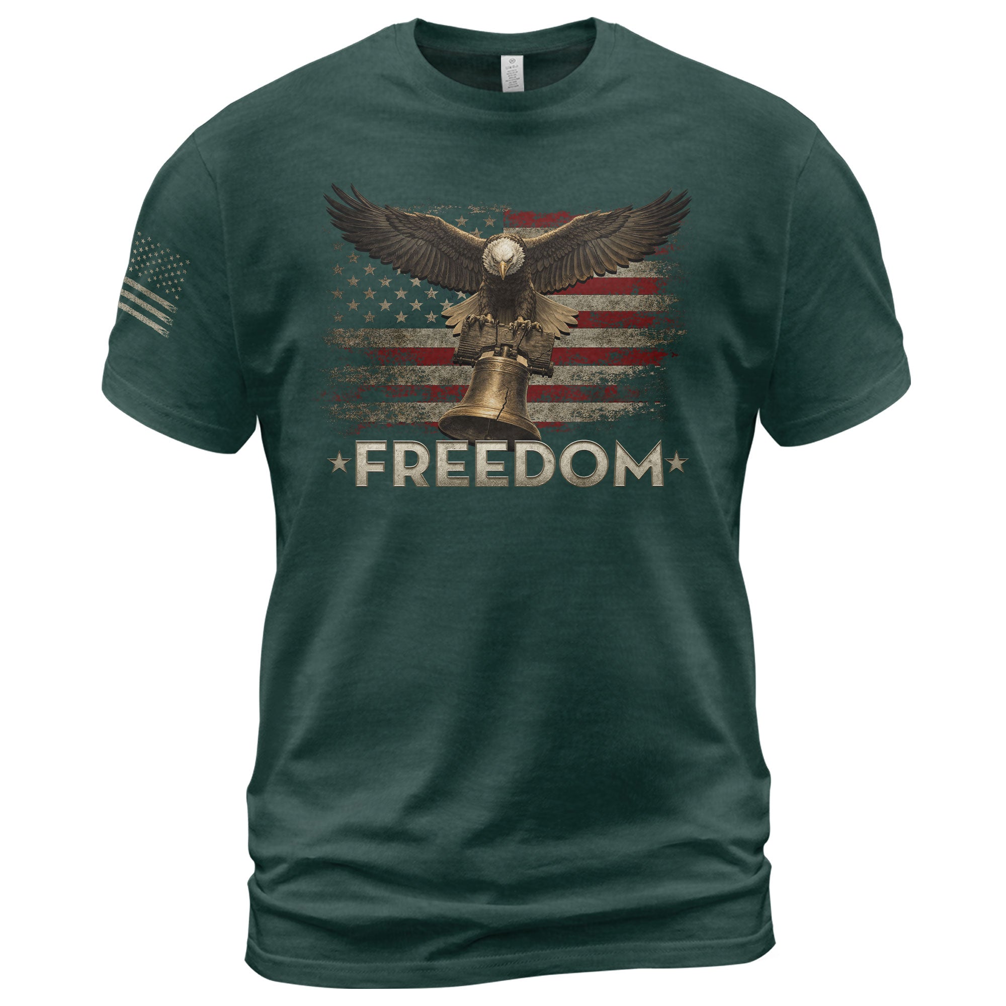 Freedom Shirts for Men, Freedom American Flag Eagle Liberty Bell Patriotic Vintage Pride - Patriotic T Shirts - Rust Field Wear