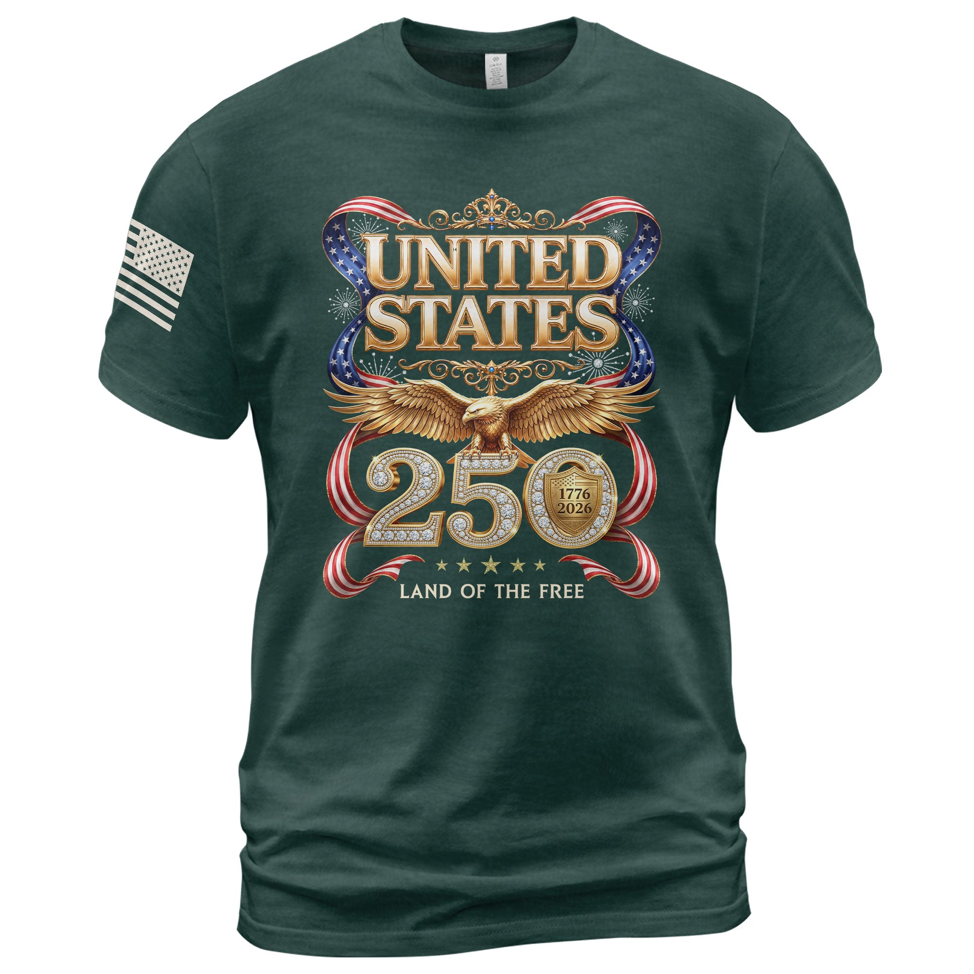 1776-2026 250th Anniversary T-Shirt - United States Golden Eagle Luxury Graphic - Rust Field Wear