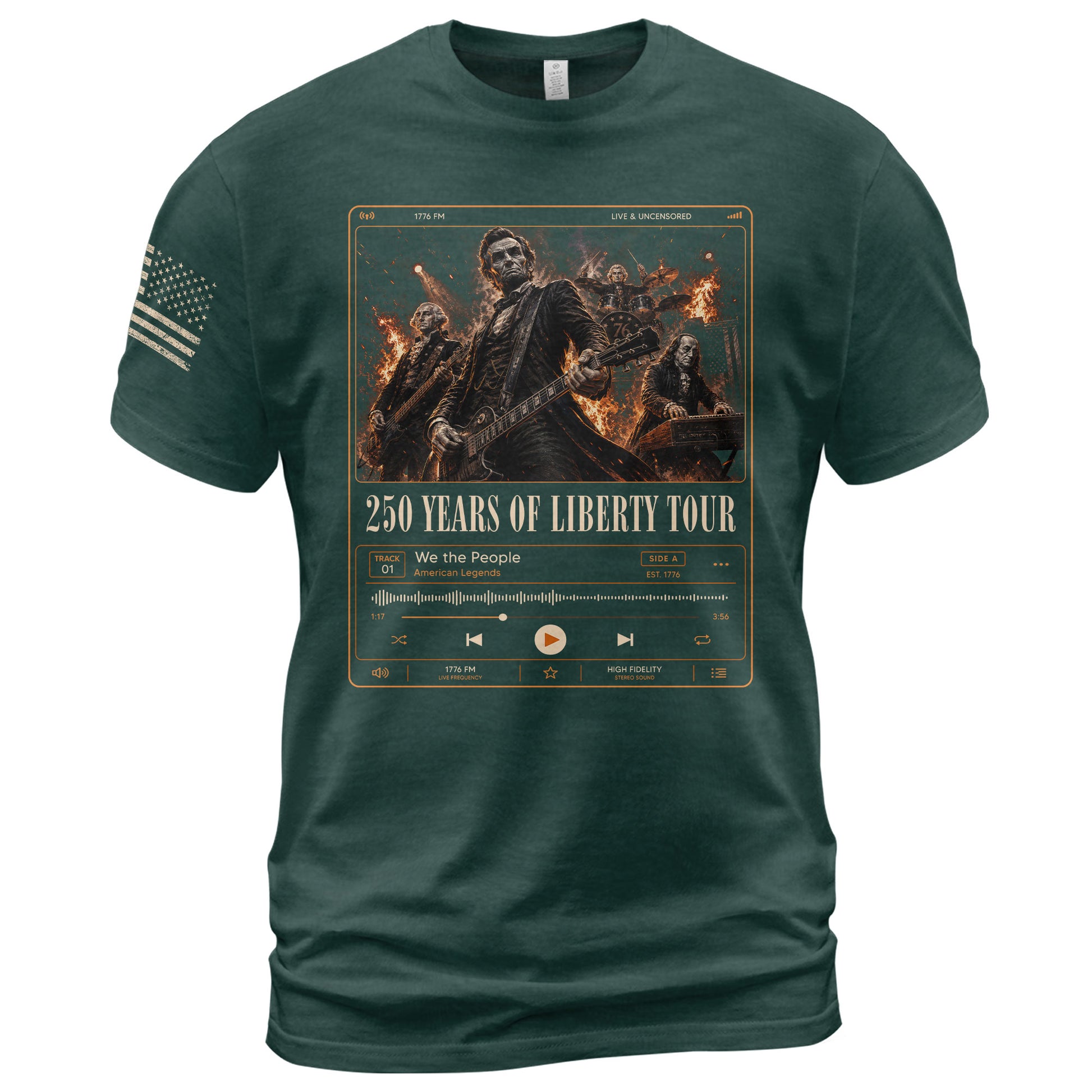 250 Years of Liberty Tour Shirt Vintage Patriotic Rock Band USA Freedom Tee - Rust Field Wear