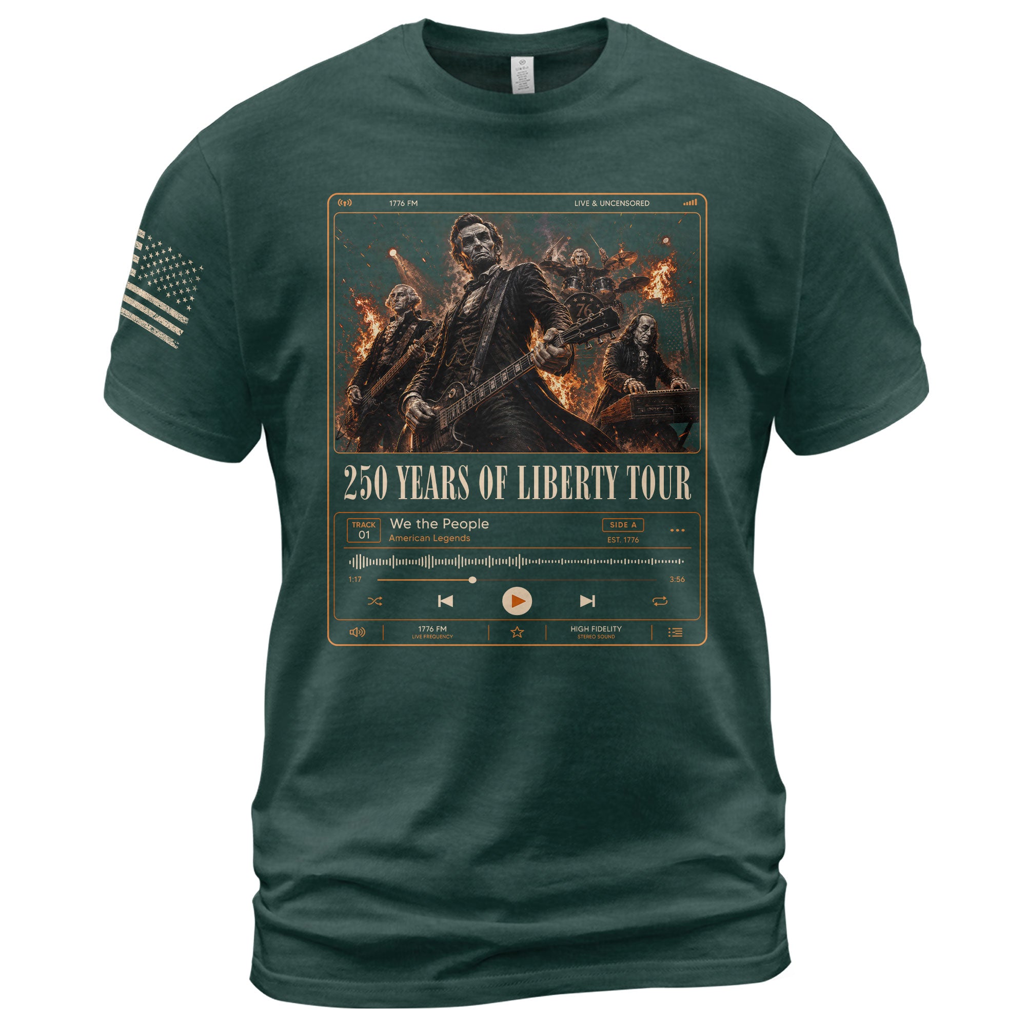 250 Years of Liberty Tour Shirt Vintage Patriotic Rock Band USA Freedom Tee - Rust Field Wear