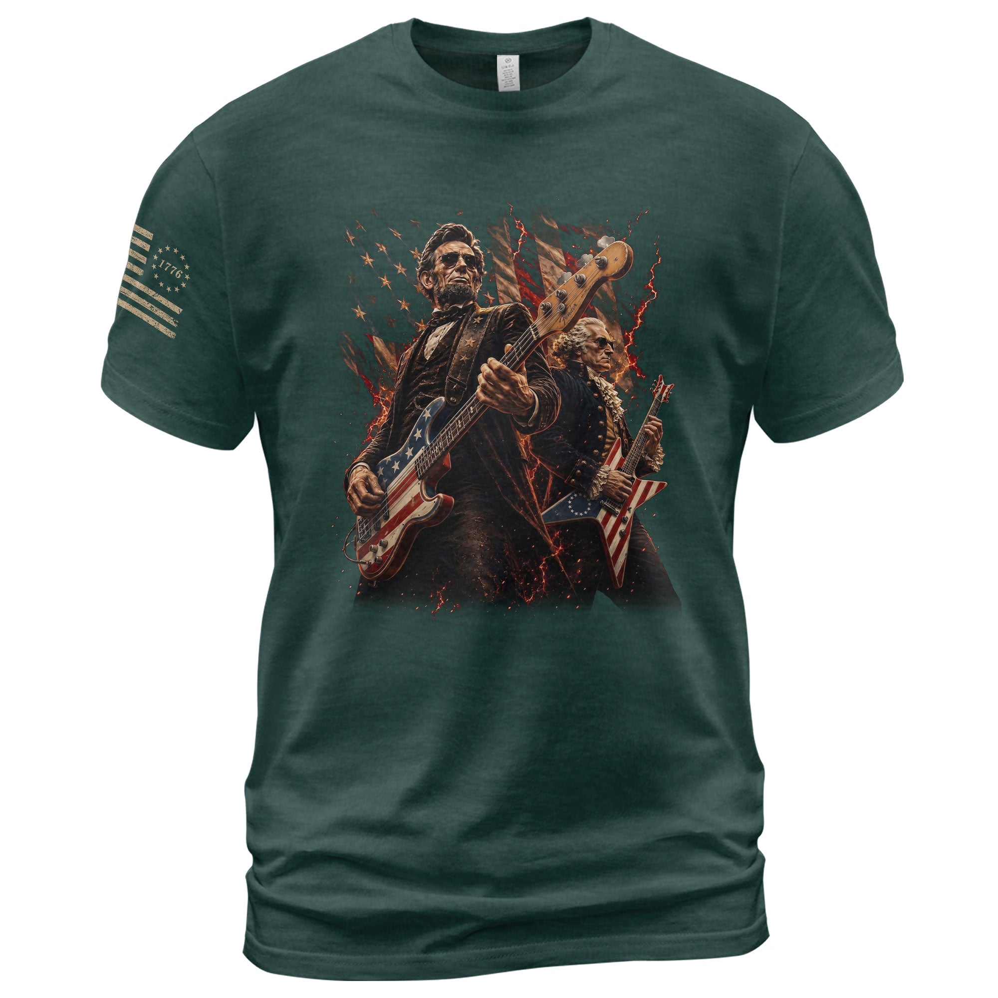 Patriotic Guitar Heroes Shirt 250 Years of Freedom Vintage American Rock Tee - Rust Field Wear
