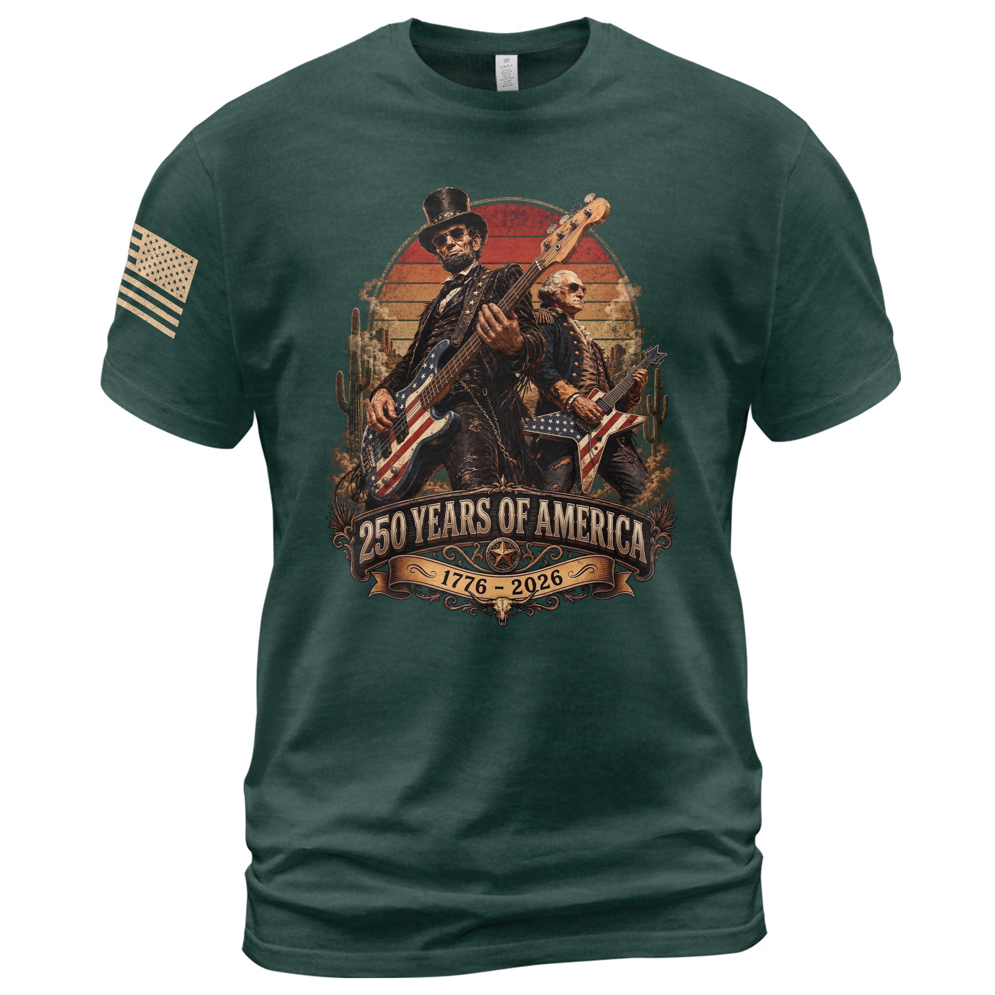 250 Years of America Shirt Vintage Patriotic Guitar Rock Freedom Tee 1776–2026 - Rust Field Wear