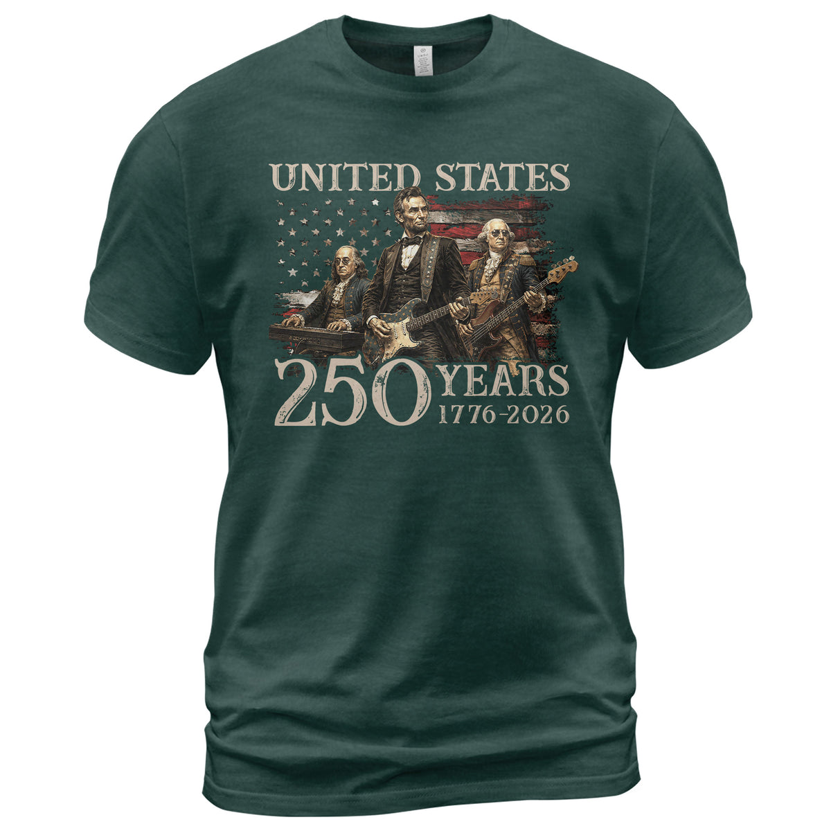 Graphic 1776-2026 Lincoln Presidents T Shirt - Patriotic Unisex Summer Wear Item - Rust Field Wear