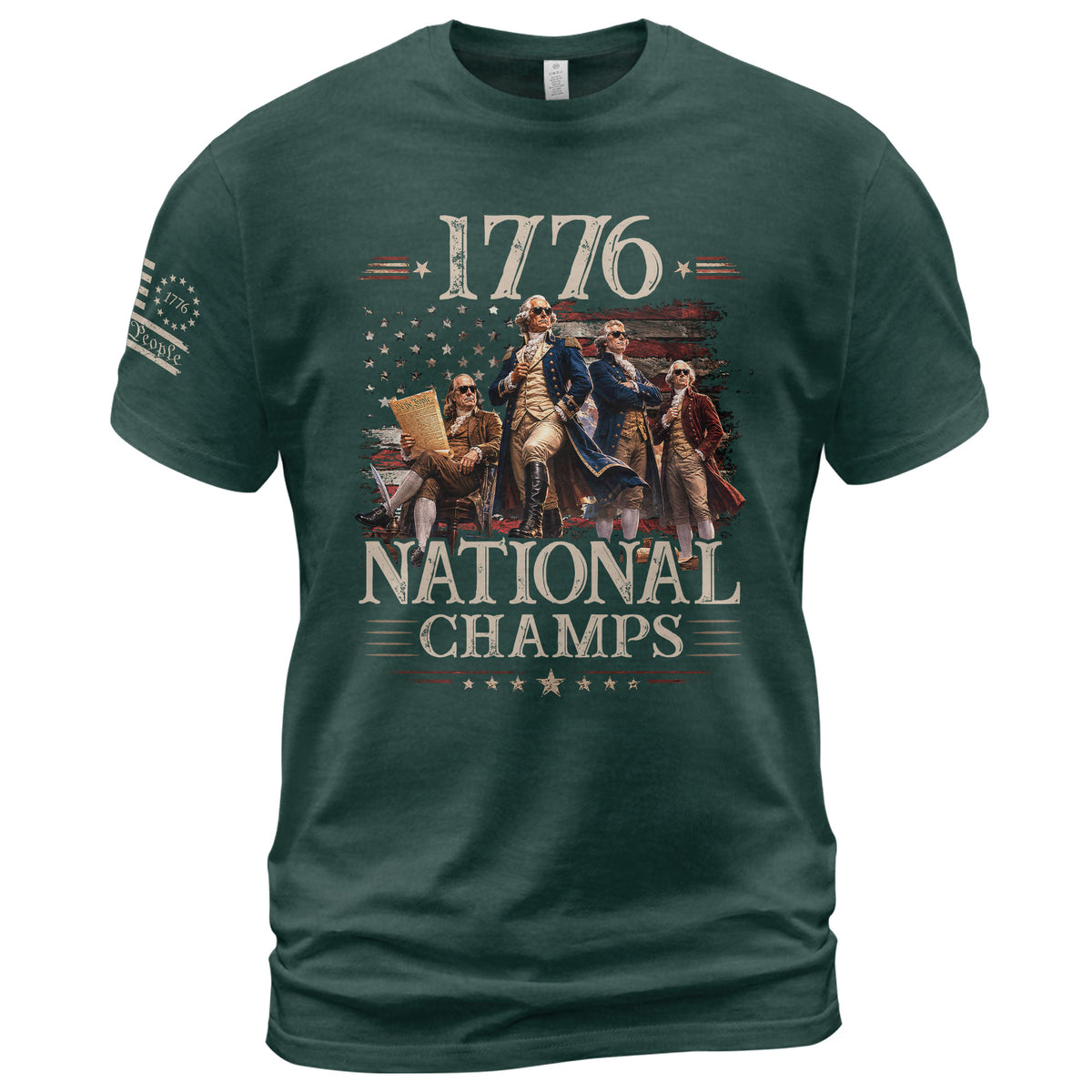 1776 National Champs Shirt Retro Independence Day Men American Pride Graphic Tee - Rust Field Wear