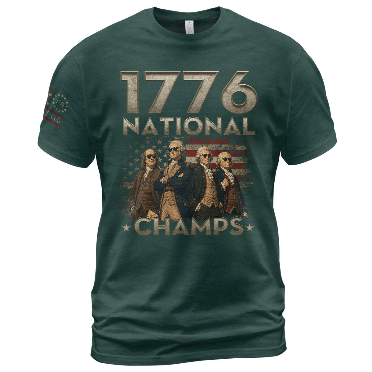 1776 National Champs Shirt Retro Independence Day American Pride Men Cool Graphic Tee - Rust Field Wear