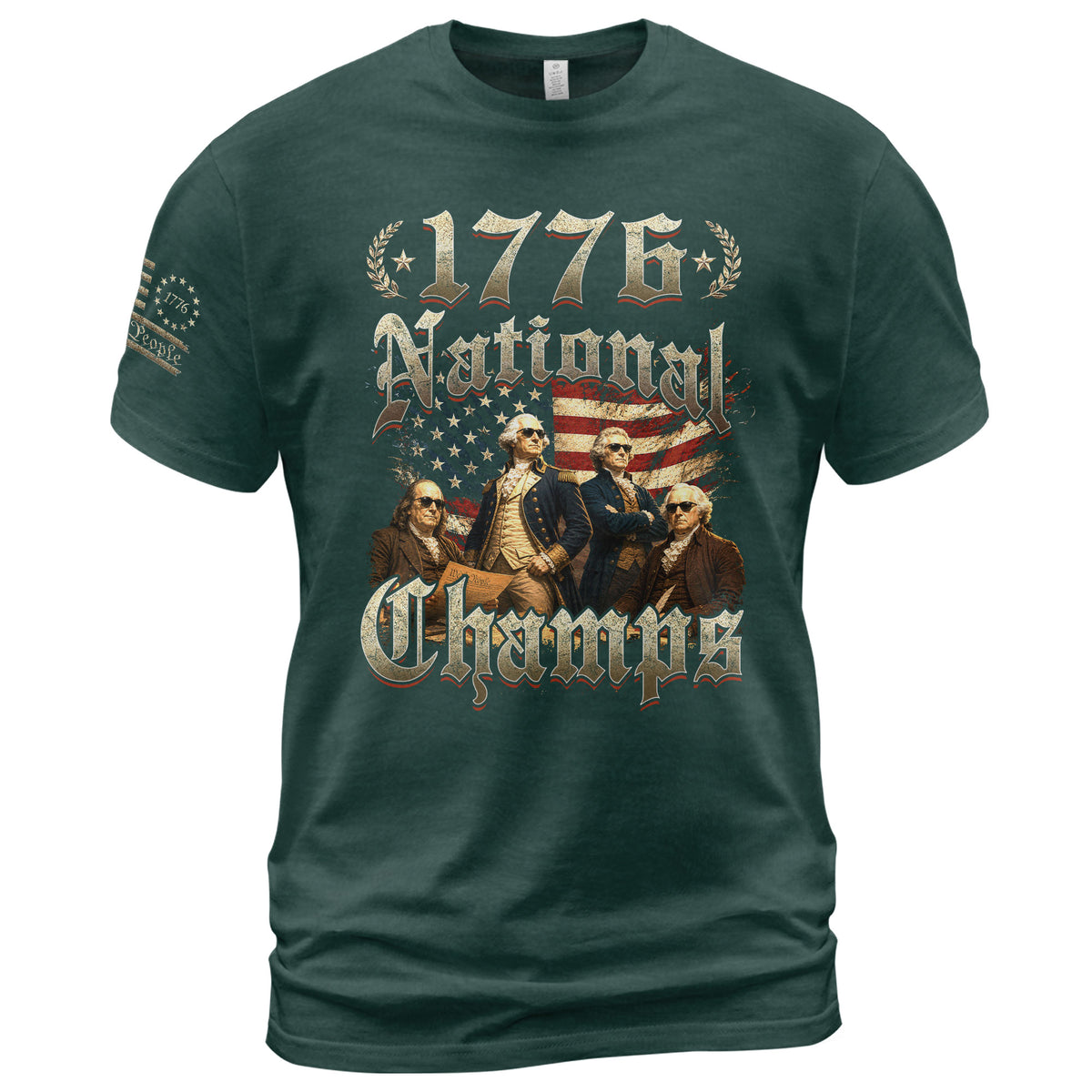 1776 National Champs T-Shirt Vintage US Founding Fathers Patriotic 4th of July Graphic Tee - Rust Field Wear