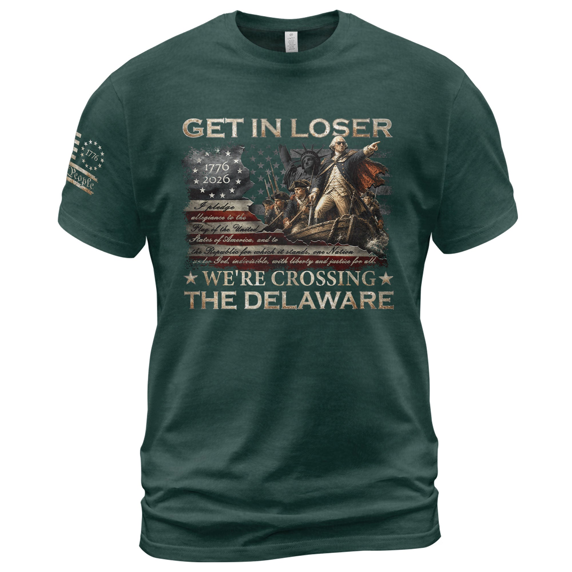 The Delaware Crossing Patriotic Tee - Historic 1776-2026 Commemorative Cotton Apparel - Rust Field Wear