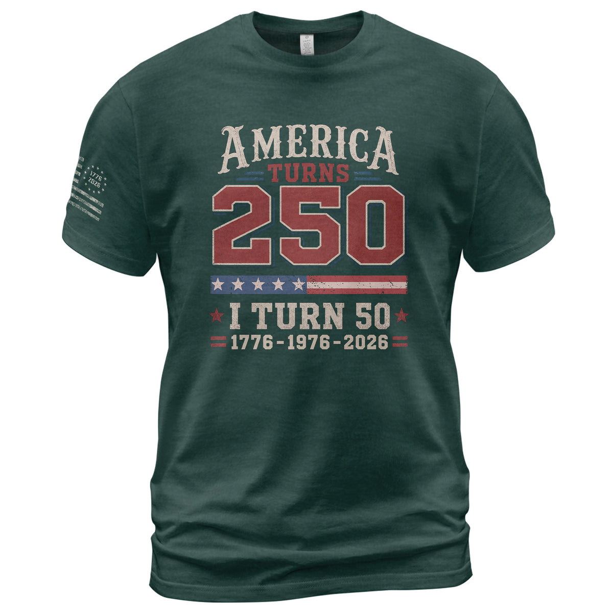 Born In 1976 - 50th Birthday Graphic Tee - Celebrating A Historic 250 Year Milestone - Rust Field Wear