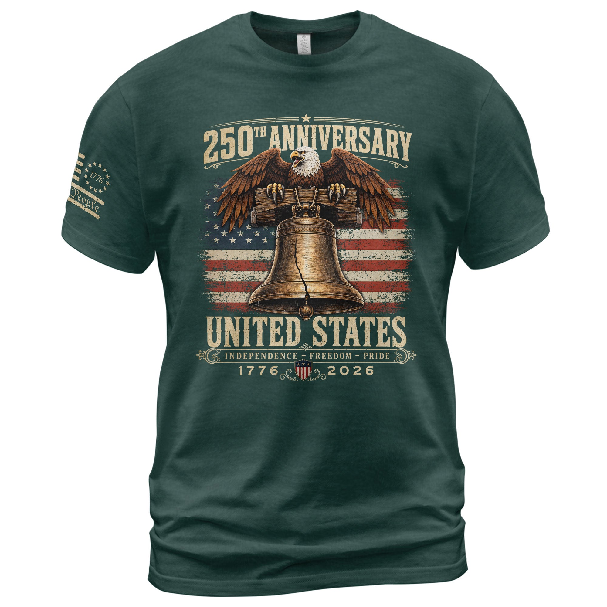 Liberty Bell Eagle Shirt 250th Anniversary 1776-2026 United States Patriotic Graphic Tee - Rust Field Wear