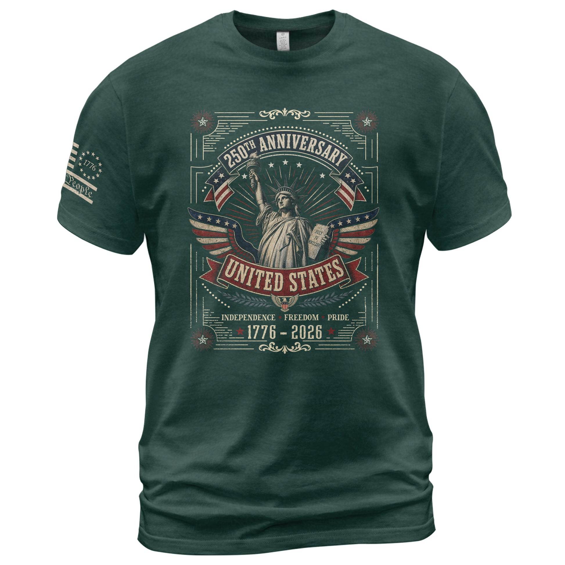 Statue of Liberty 250th Anniversary Shirt 1776-2026 United States Patriotic Graphic Tee - Rust Field Wear