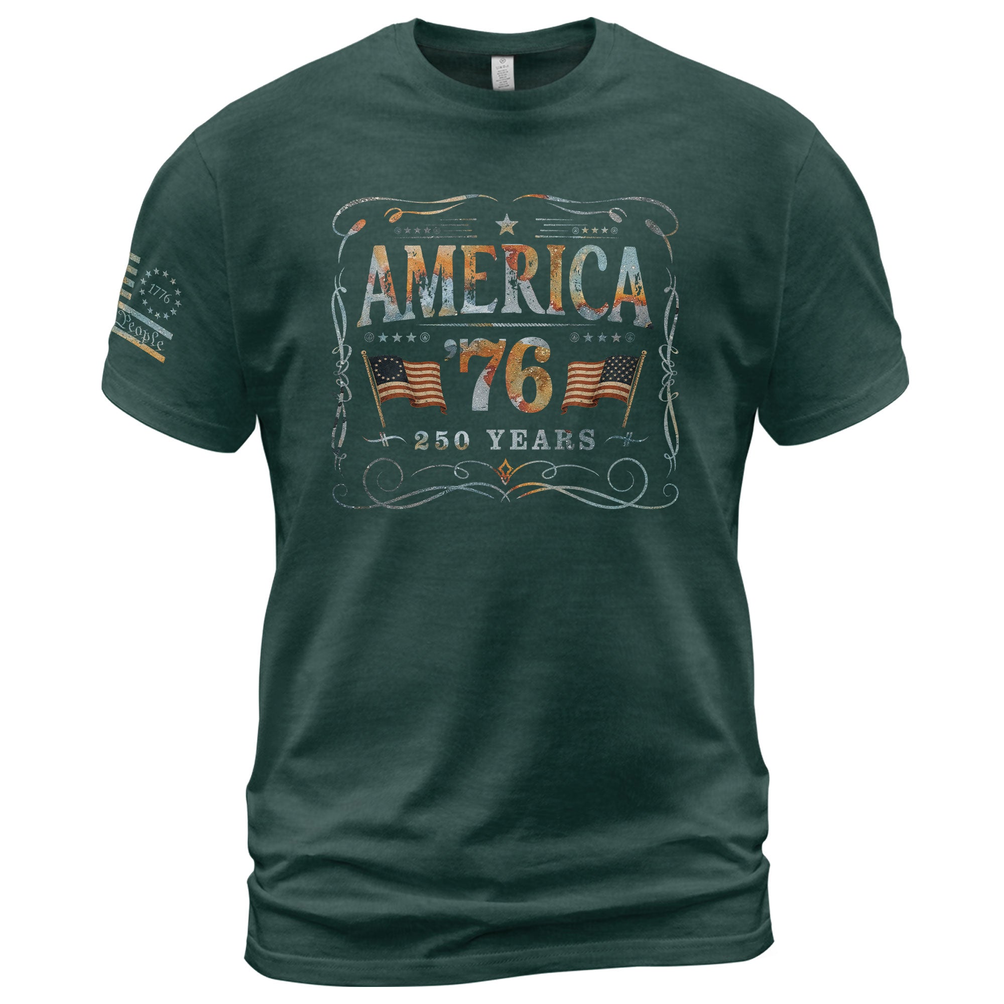 American Pride 76 T-Shirt Vintage Patriotic Graphic Design Casual Birthday Gift - Rust Field Wear