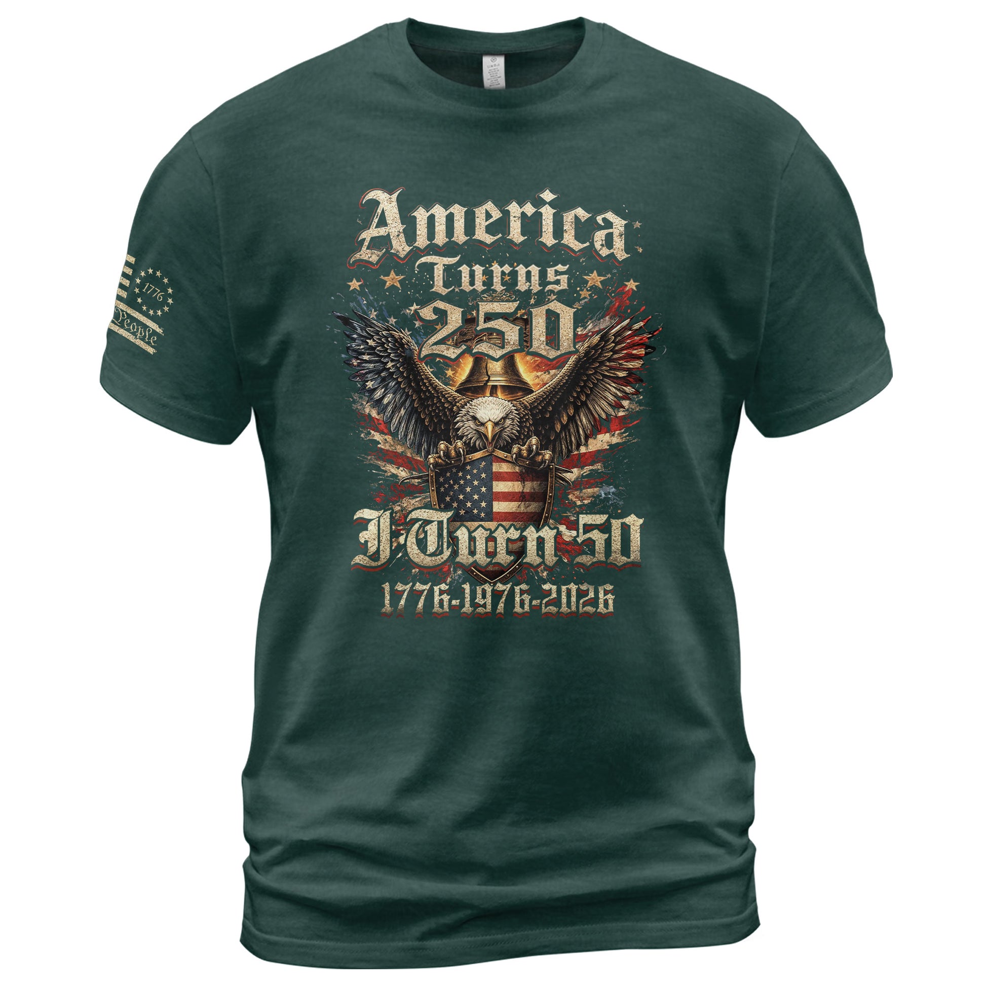 America Turns 250 I Turn 50 Shirt Vintage 1976 Birthday Eagle Patriotic T-Shirt Gift - Rust Field Wear