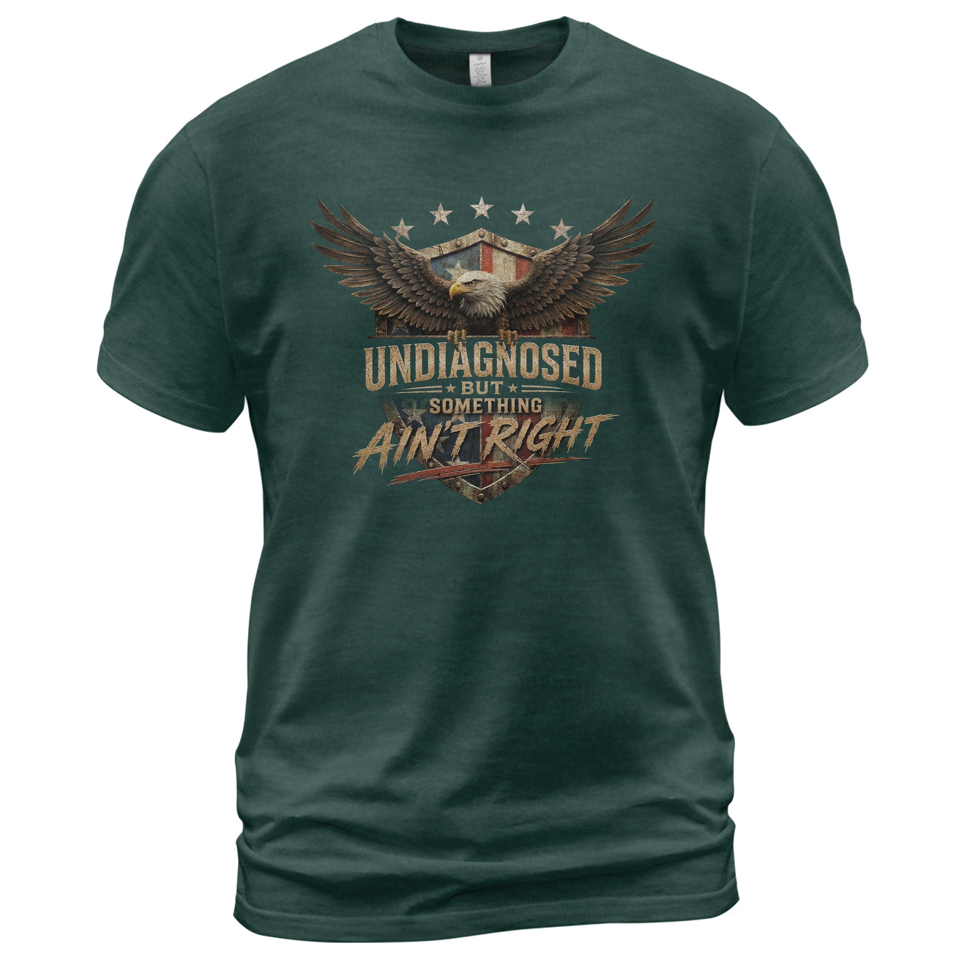 Undiagnosed But Something Ain't Right Tshirt - Patriotic Eagle Chronic Illness Tee - Rust Field Wear