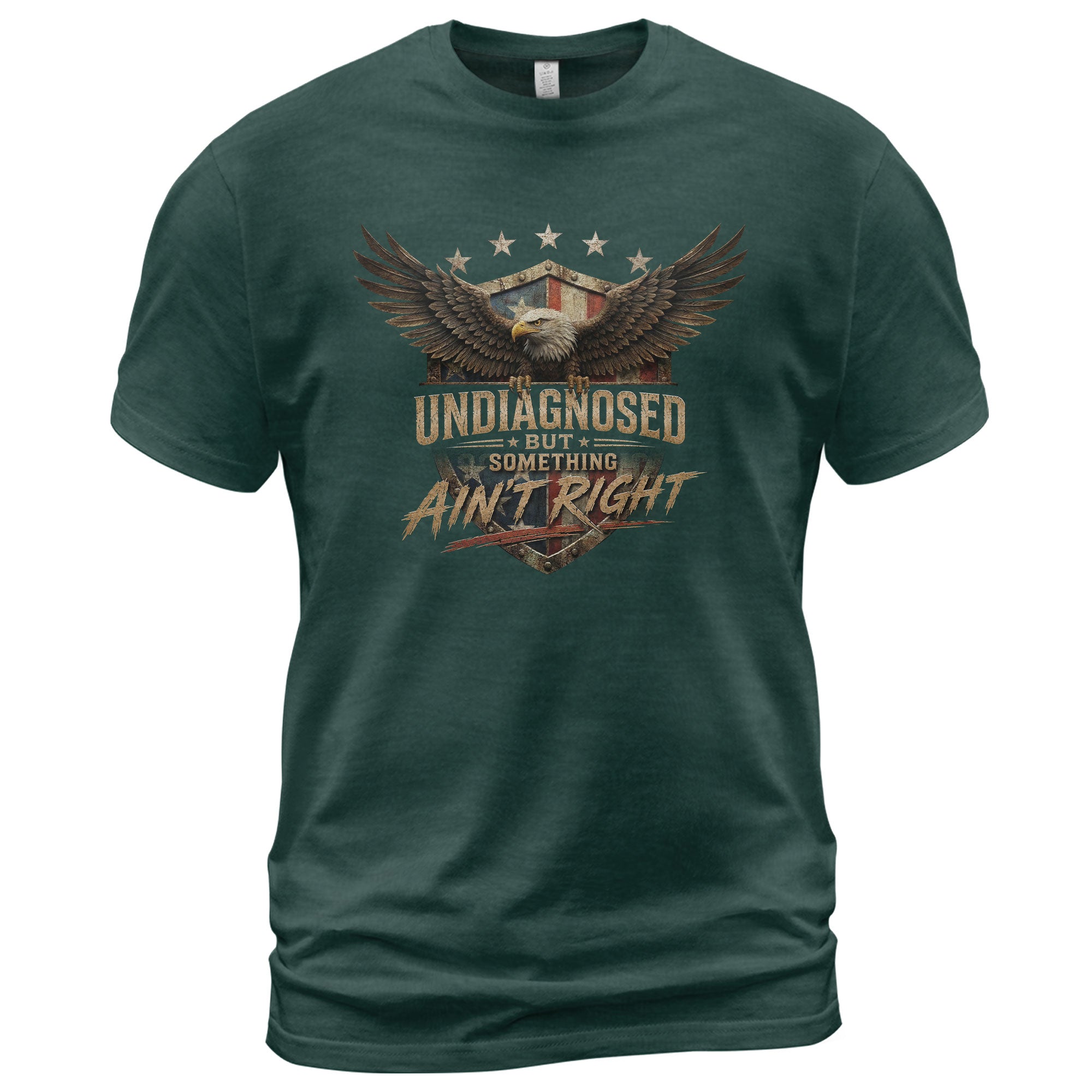 Undiagnosed But Something Ain't Right Tshirt - Patriotic Eagle Chronic Illness Tee - Rust Field Wear