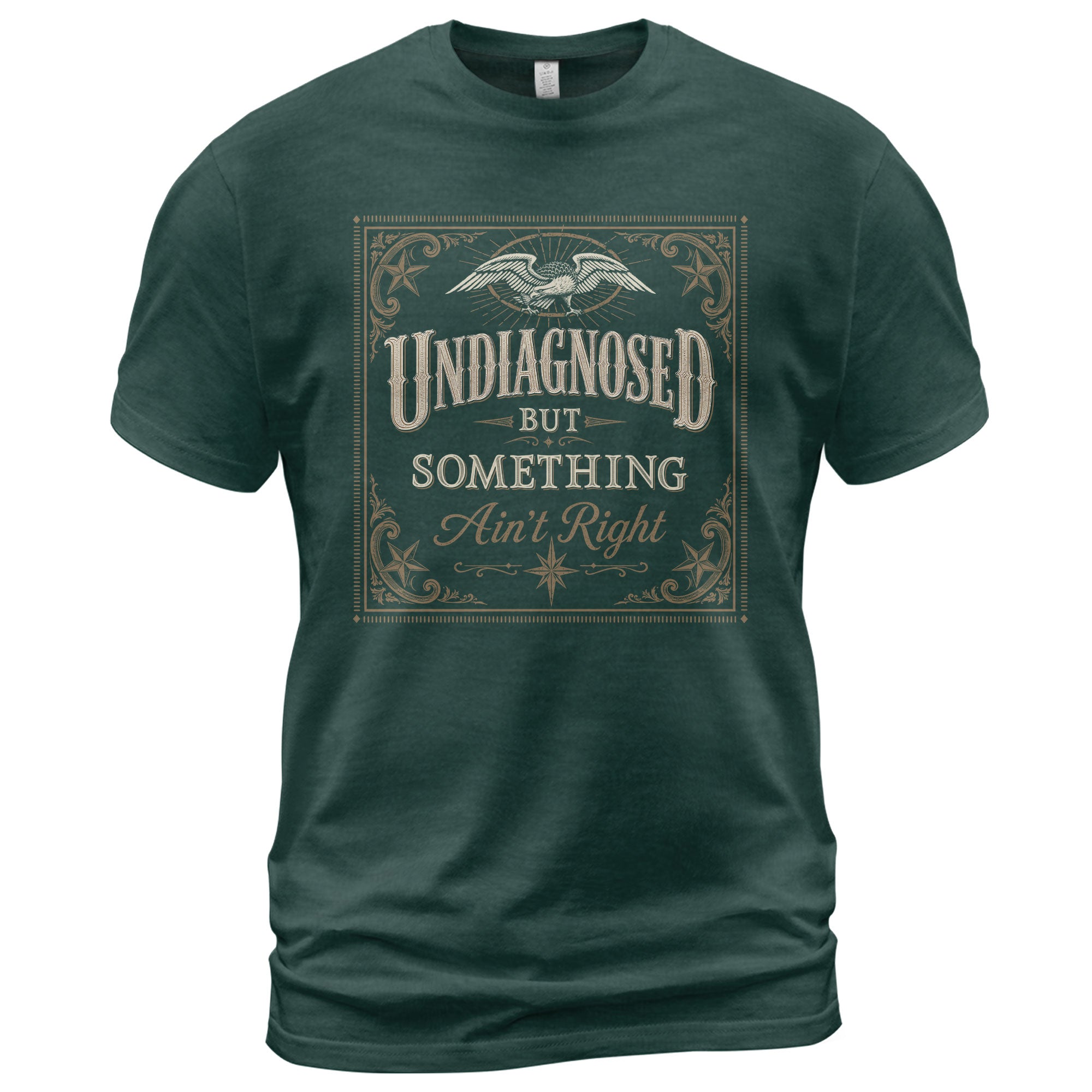 Undiagnosed But Something Ain't Right Tshirt - Vintage Filigree Chronic Illness Tee - Rust Field Wear