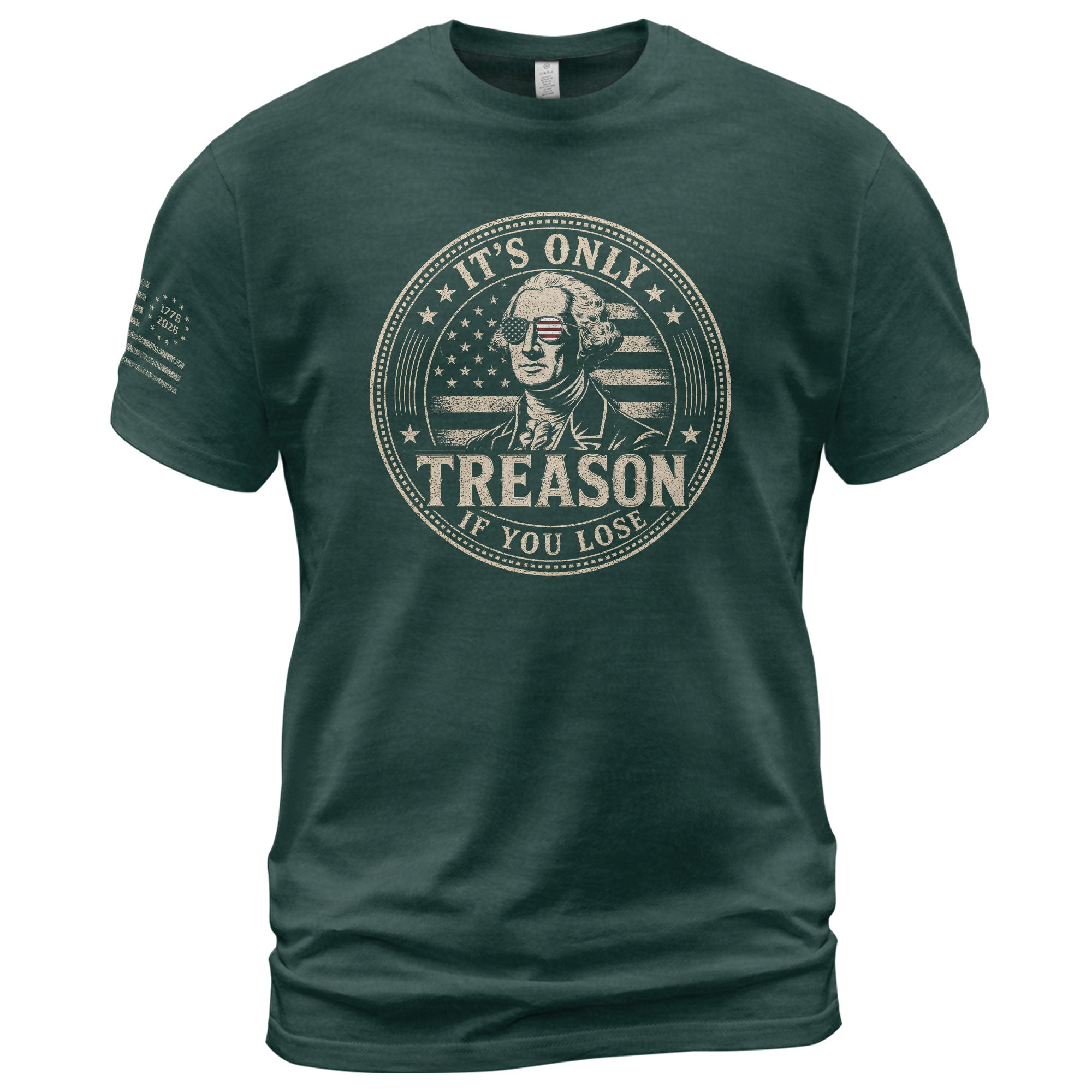 It's Only Treason If You Lose Shirt George Washington Circle Badge Patriotic 2D Graphic Tee - Rust Field Wear