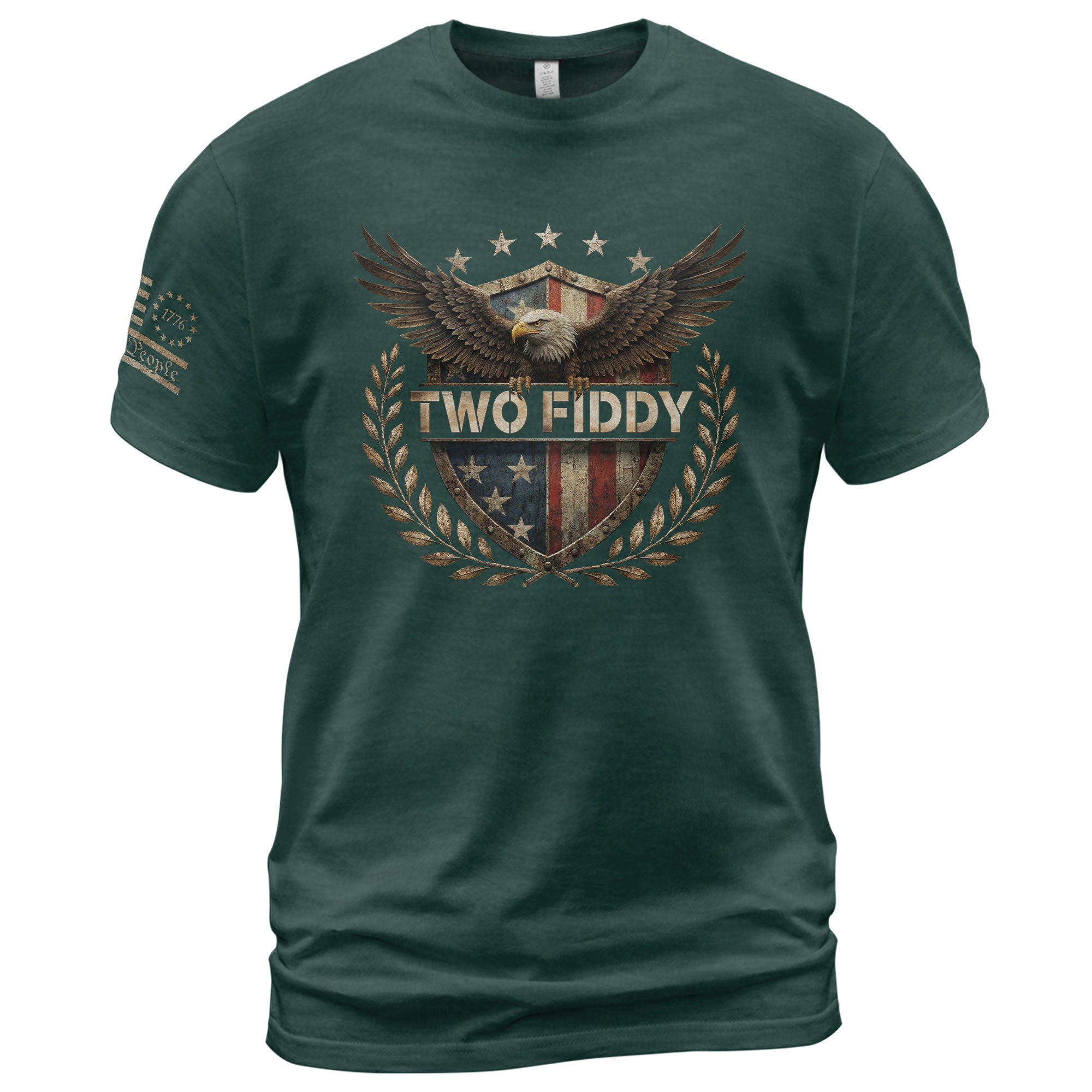Two Fiddy Patriotic Eagle Graphic Tee - Vintage 250th Anniversary American Heritage Shirt - Rust Field Wear