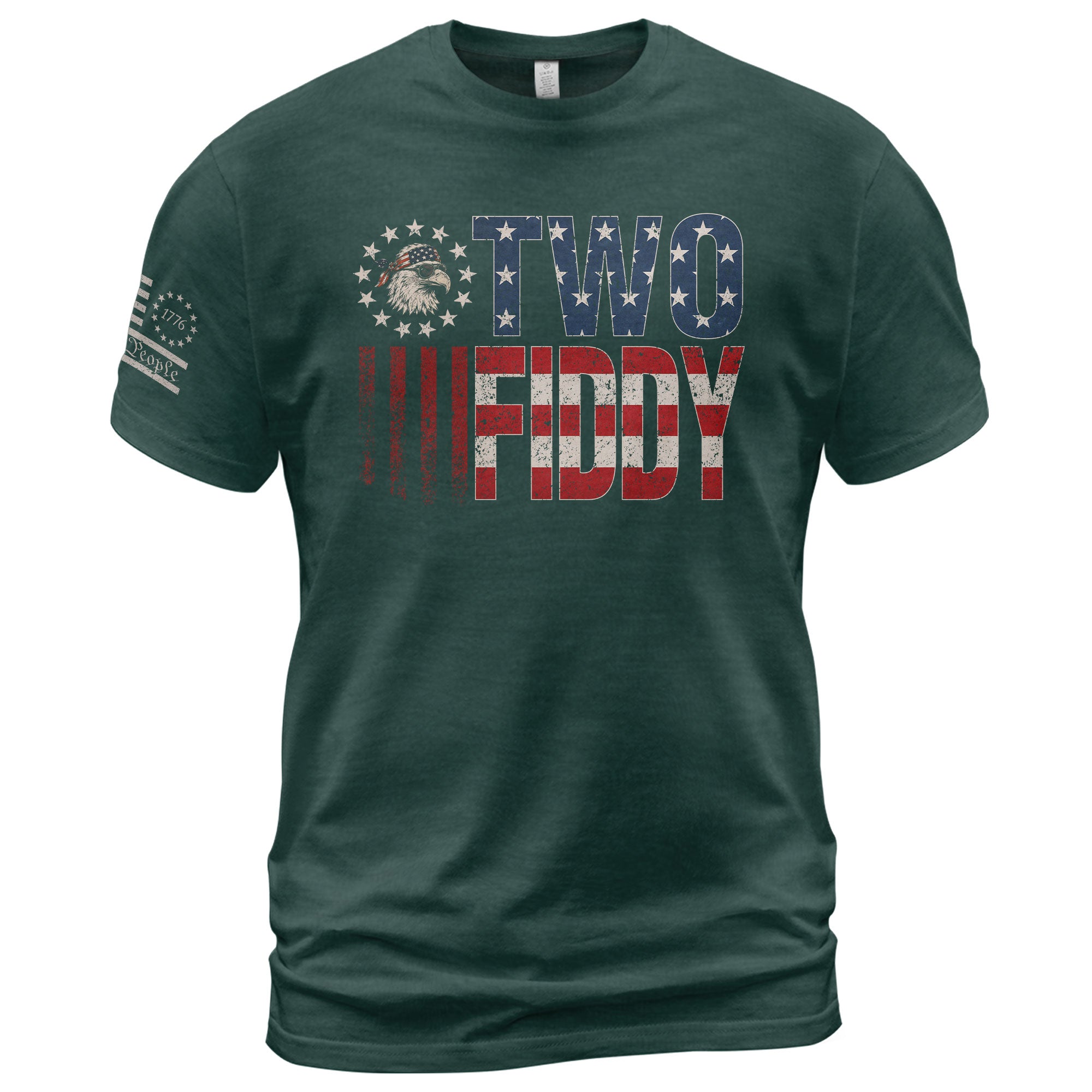 Two Fiddy Star-Spangled Graphic Tee - Patriotic 250th Anniversary Vintage Cotton Shirt - Rust Field Wear