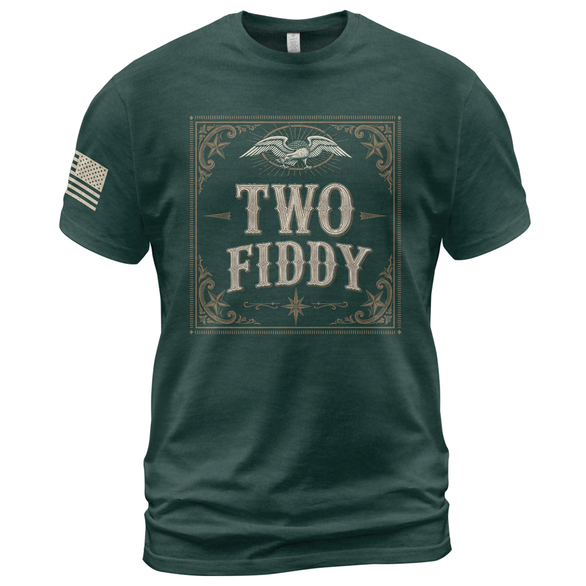 Two Fiddy Vintage Emblem Graphic Tee - Elegant 250th Anniversary Heritage Cotton Shirt - Rust Field Wear