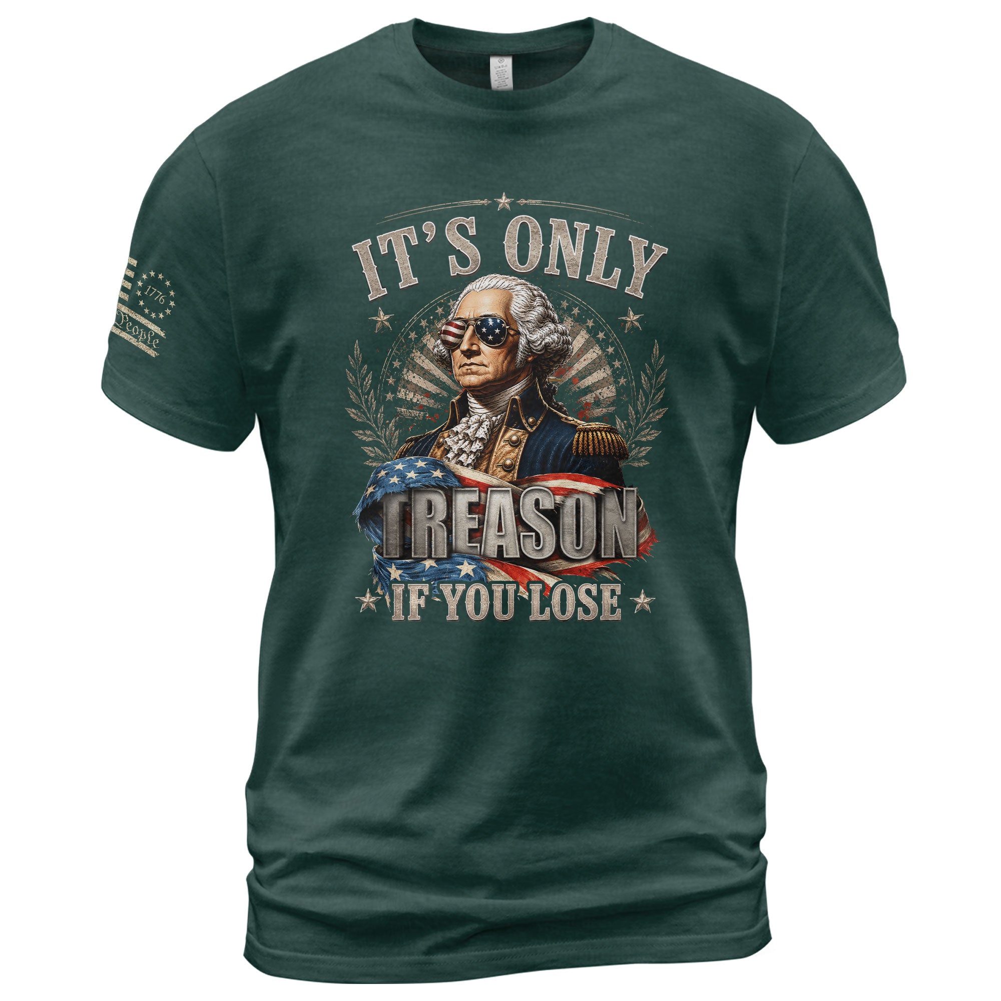 Vintage Style Patriotic T-Shirt - It’s Only Treason If You Lose Liberty Bell Design - Rust Field Wear